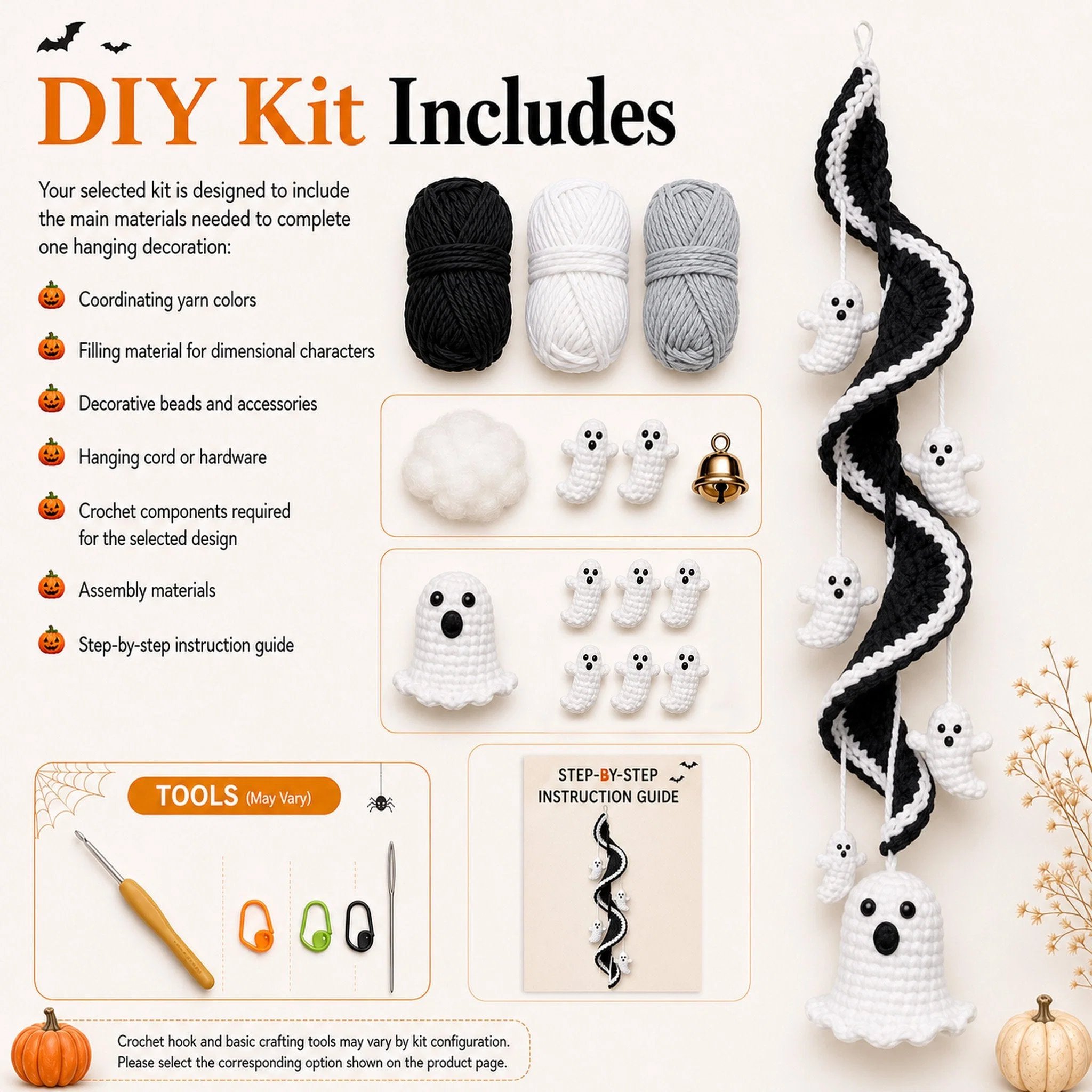 🧘Relaxing & suitable for beginners 🎃 DIY kit for a magical Halloween crochet spiral