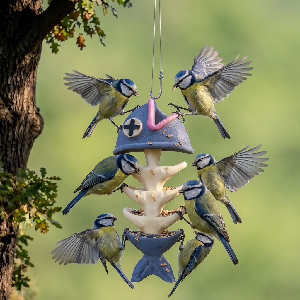 Quirky Fish Bone Hanging Bird Feeder – Add Fun to Your Garden