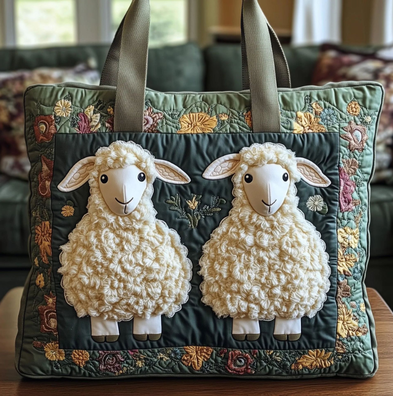 3D Fluffy Sheep Cottagecore Quilt Tote 🐏（🎁Limited edition）