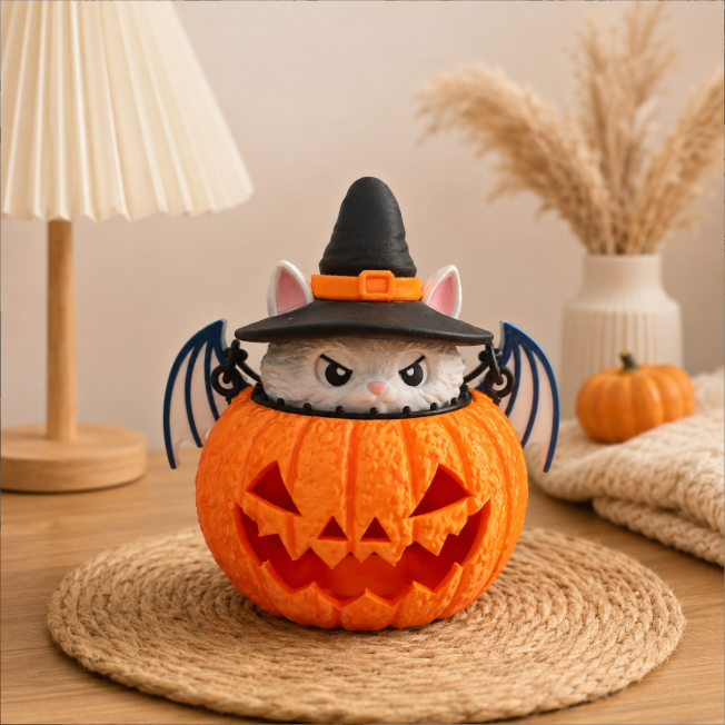🔥LAST DAY! Early Bird 50% OFF | Summer ween Lighted Witch Cat Pumpkin Decor