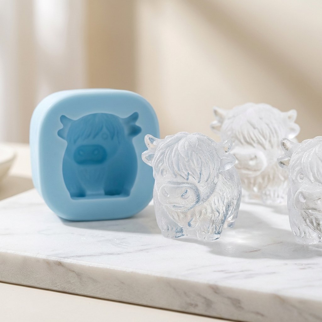 ⏳Last Day Special Price $12.99!!🐮 Mini Highland Cow Ice Cube Mold – Cute 3D Ice for Drinks, Parties & Gifts