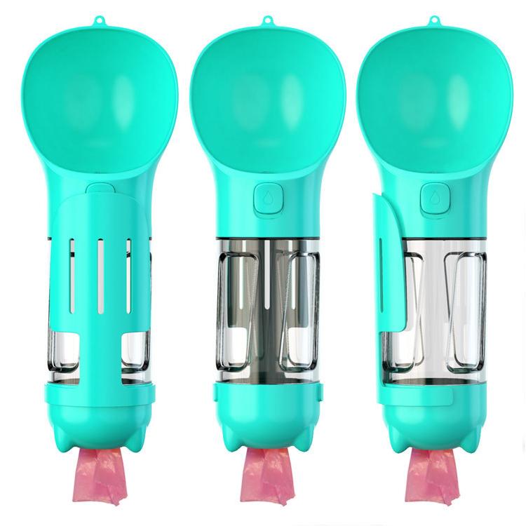 🐶5 in 1 Dog Water Bottle Summer Dogs Pets ABS Portable Drinking Feeder Bowl with Food Container and Poop Bag Dispenser-purrpetclean