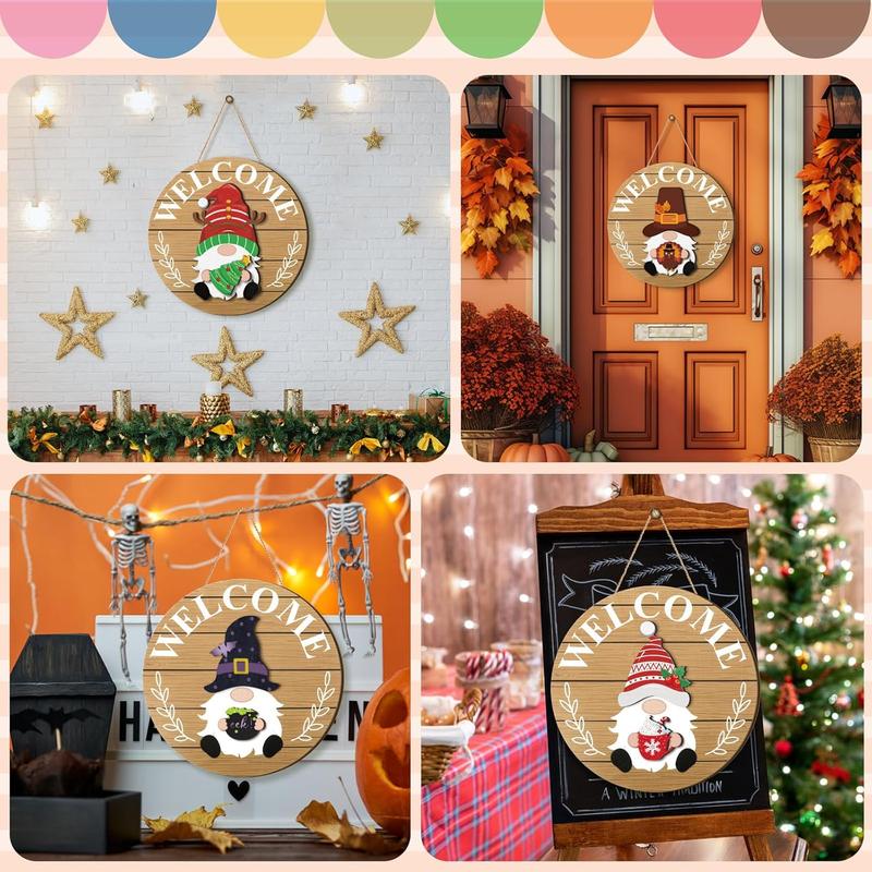 💫🔥 LIMITED-TIME 50% OFF — 16 Pcs Interchangeable Wooden Gnome Decor Holiday Seasonal Gnome Decorations🚪