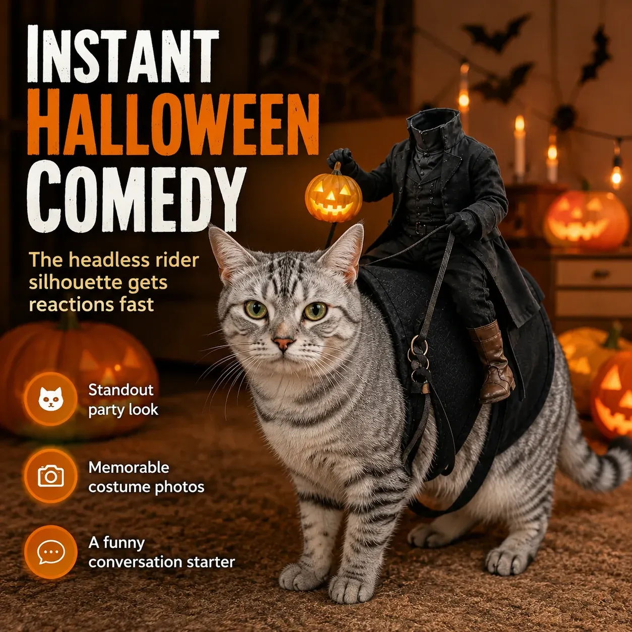 😺The Headless Horseman Rider Pet Costume🎃
