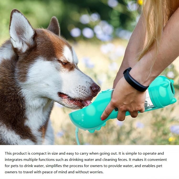 🐶5 in 1 Dog Water Bottle Summer Dogs Pets ABS Portable Drinking Feeder Bowl with Food Container and Poop Bag Dispenser-purrpetclean