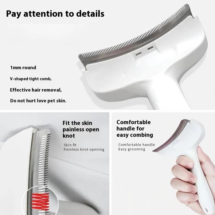 V-Tooth Deshedding Comb for Pets-purrpetclean