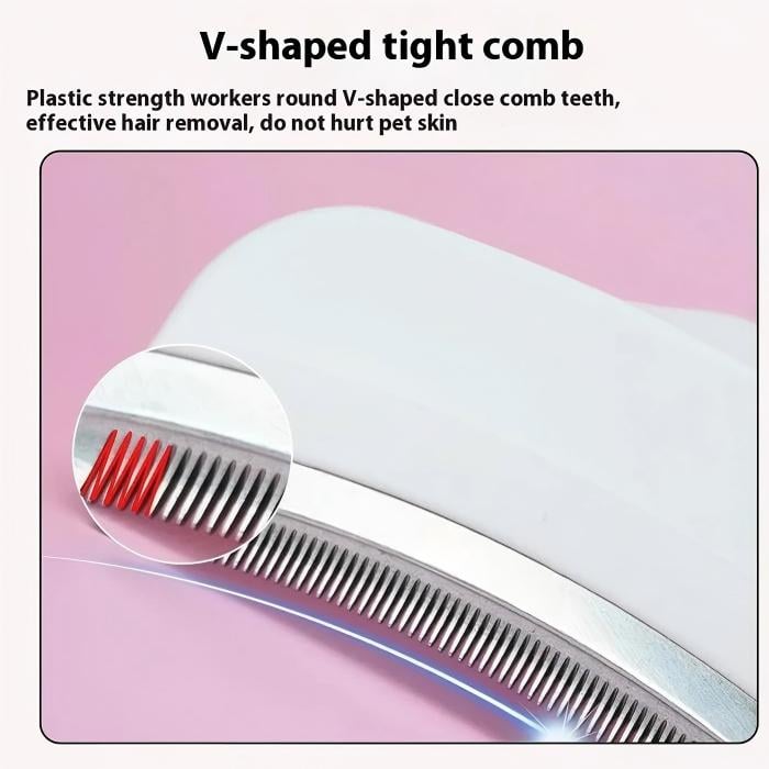 V-Tooth Deshedding Comb for Pets-purrpetclean