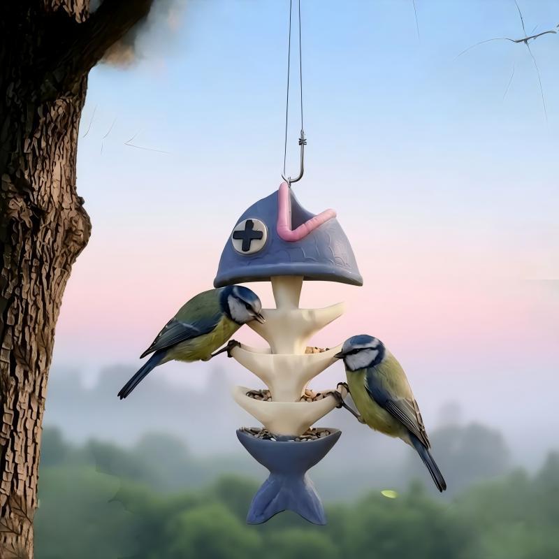 Quirky Fish Bone Hanging Bird Feeder – Add Fun to Your Garden
