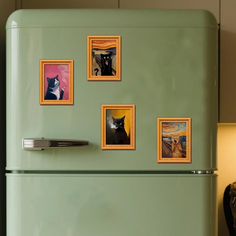 🔥Funny Cat Fridge Magnet - Vintage Art Frame-purrpetclean