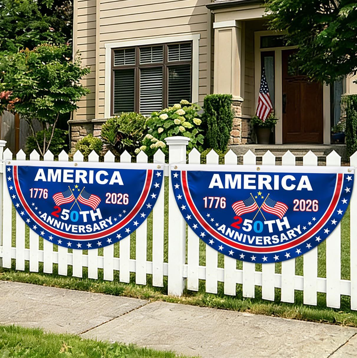 🗽USA 250th Anniversary Flag Half Round Banner🦅