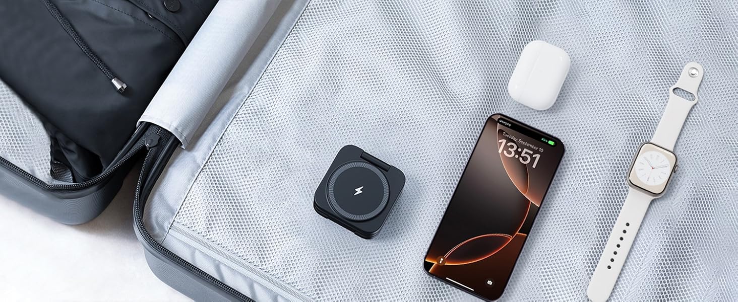 wireless apple charging station for travel portable easy to carry