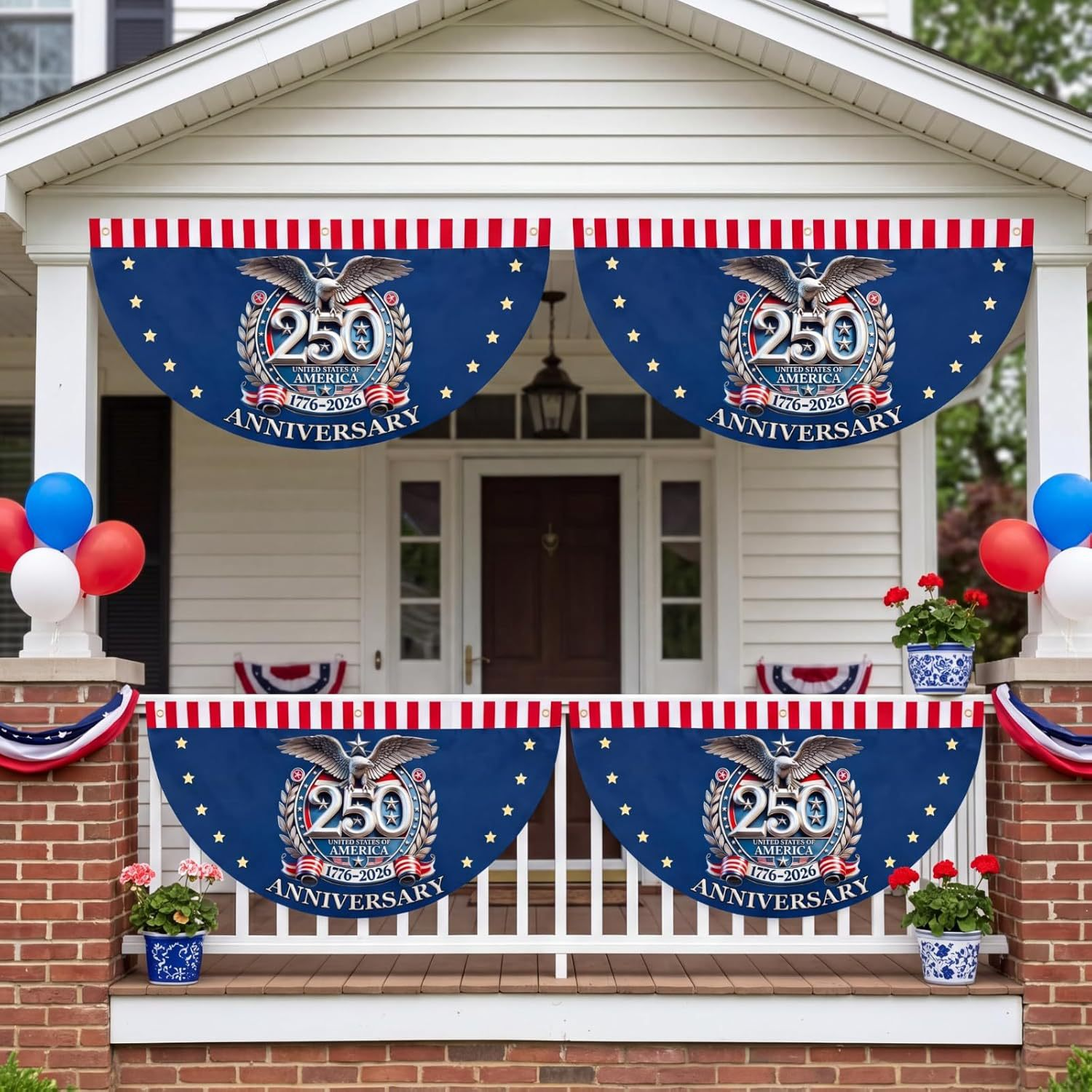 🗽USA 250th Anniversary Flag Half Round Banner🦅