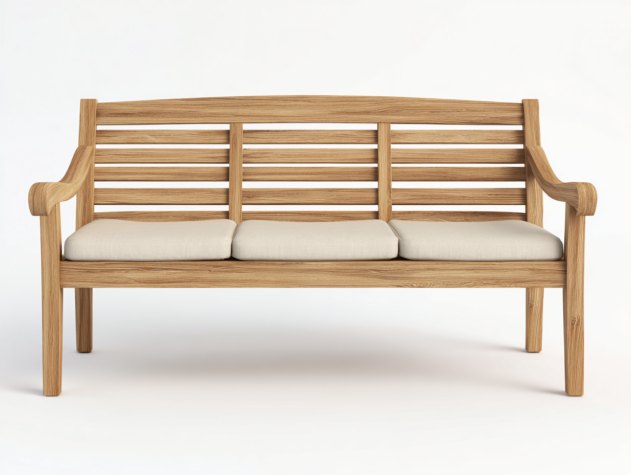 Gartenbank Holz 150x60x90 cm - Braun-Beige - Modernes Design für Garten-Pineupio