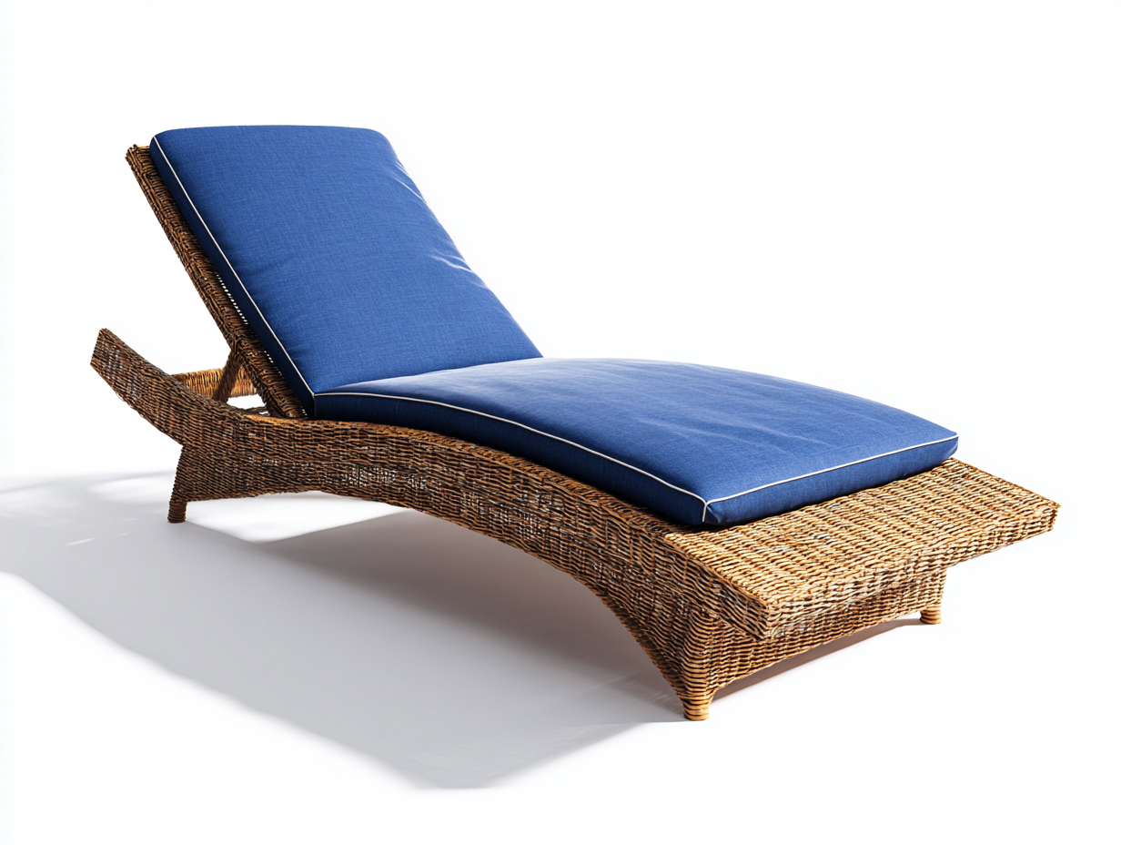 Sonnenliege Rattan Stoff 190x65x85 cm Braun - Modernes Design-Pineupio
