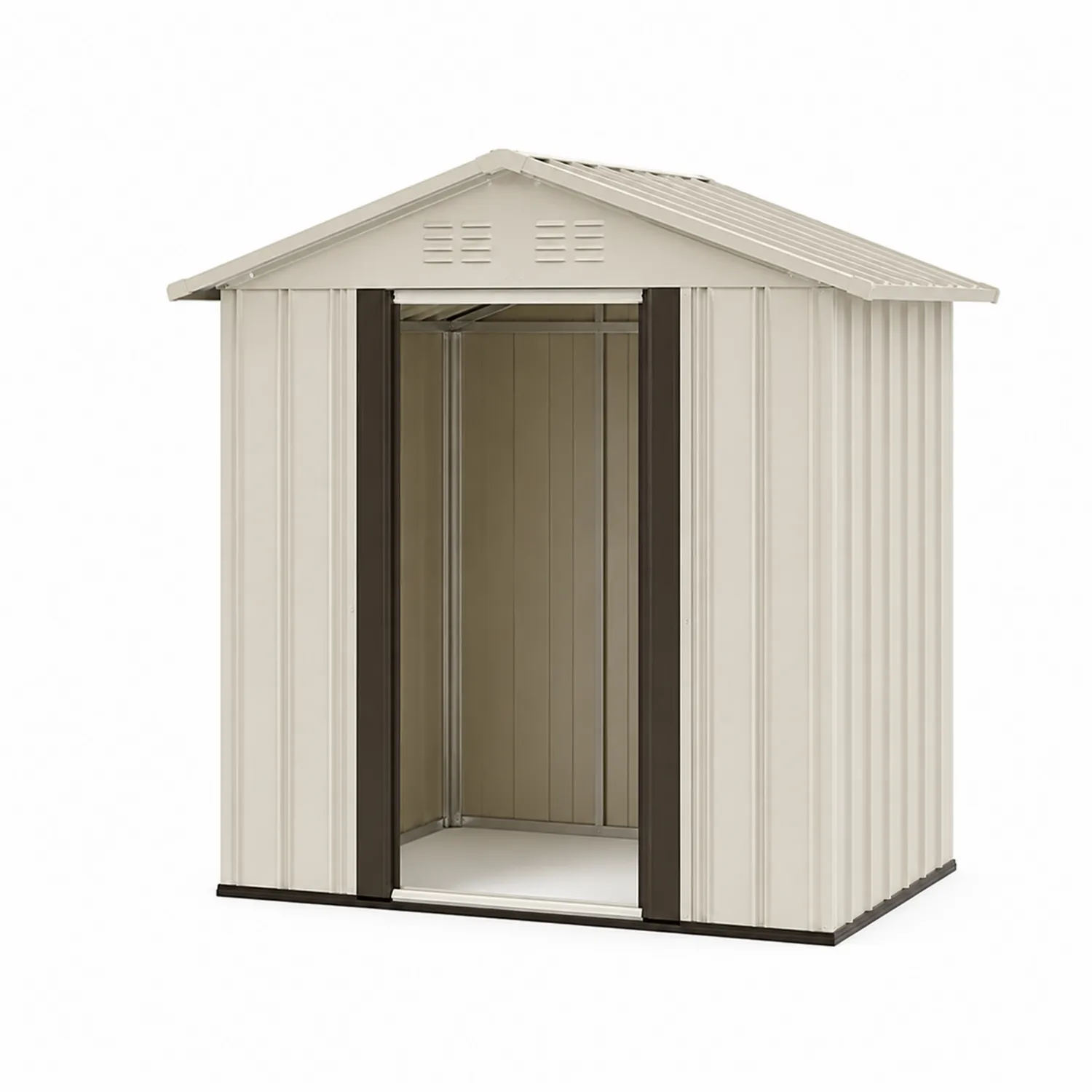 Capanno in metallo con tetto spiovente 213x130x173 cm-Selvoriux