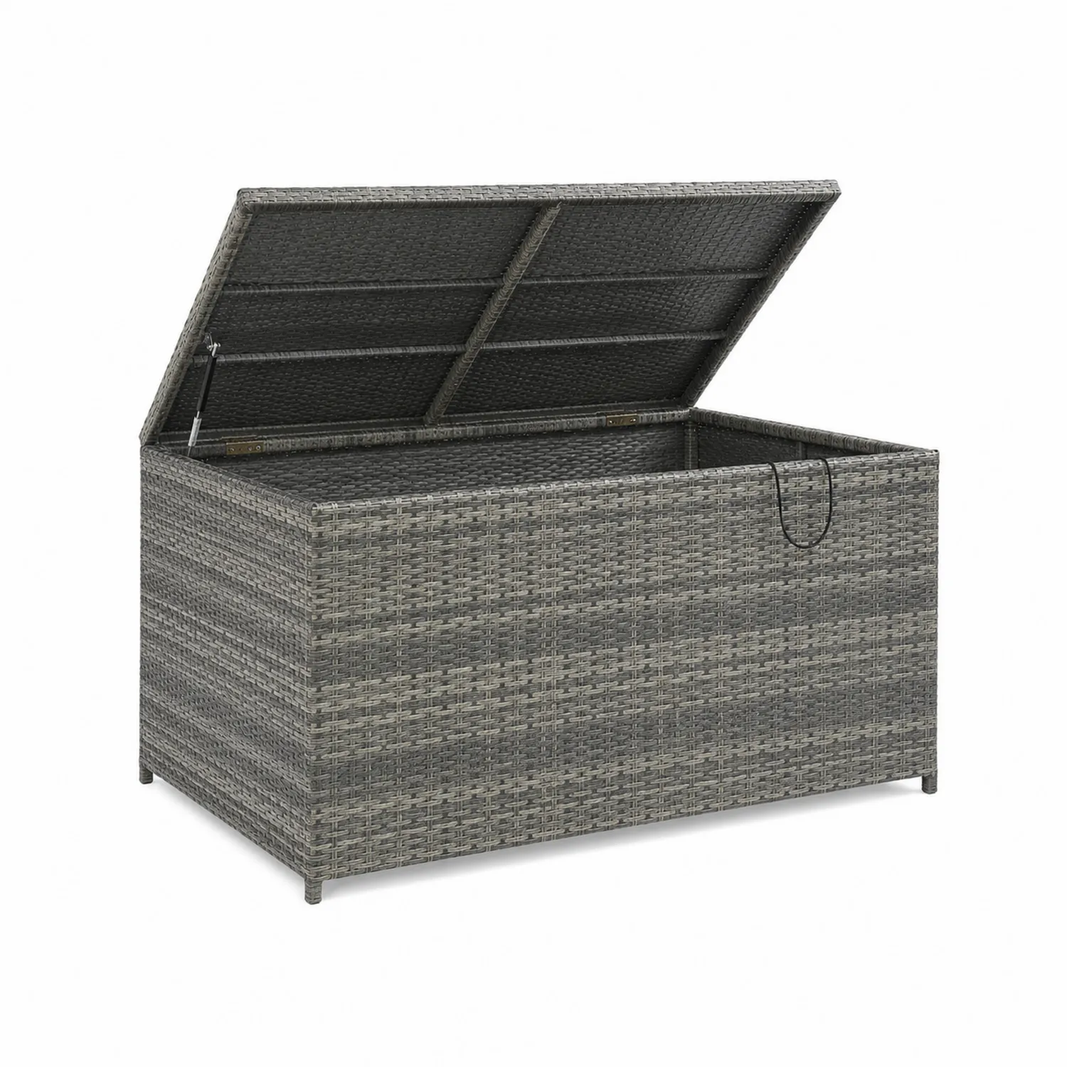 Cassapanca in Rattan Sintetico Grigio 120x50x60 cm-Selvoriux