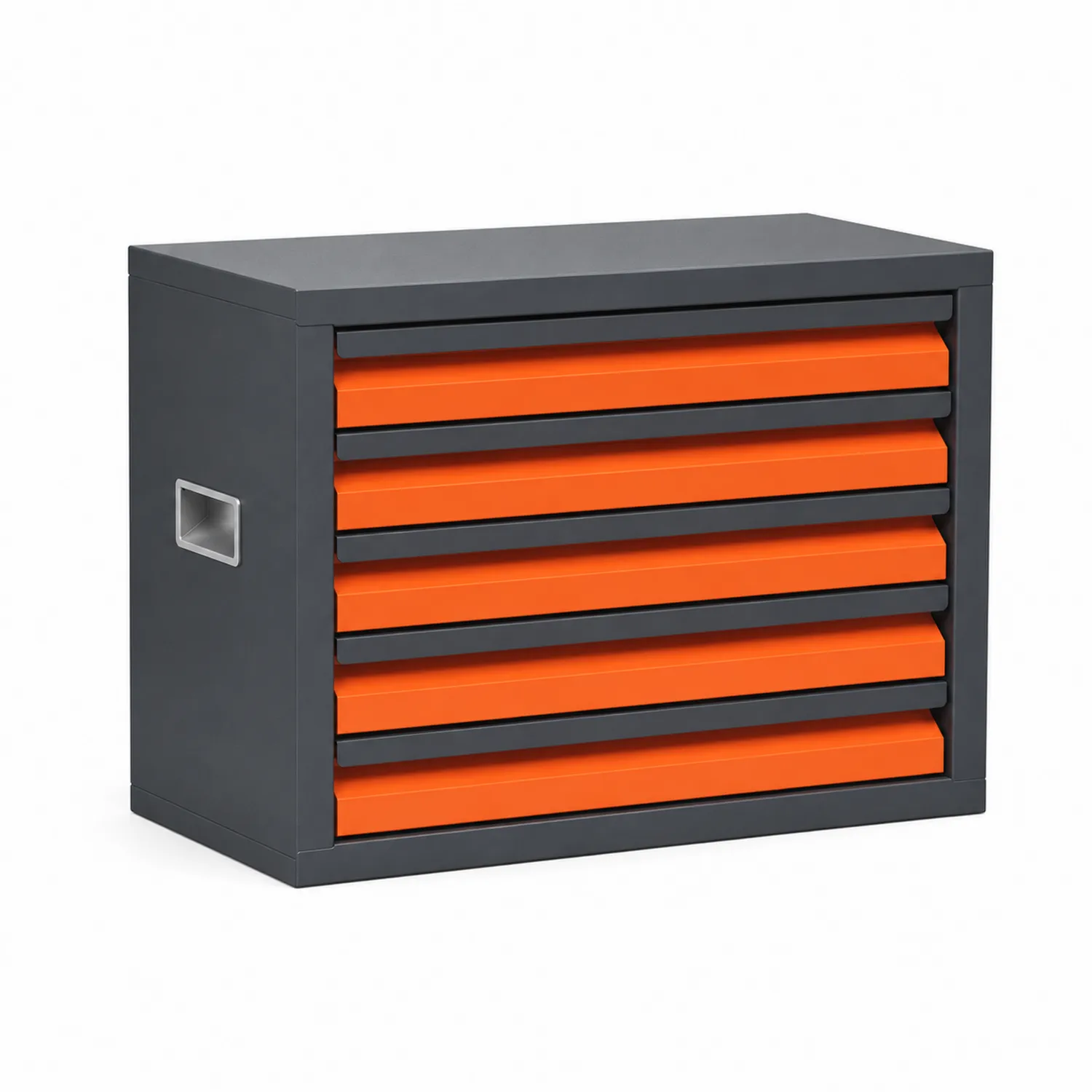Cassettiera in Metallo con 5 Cassetti Arancioni e Grigia-Selvoriux