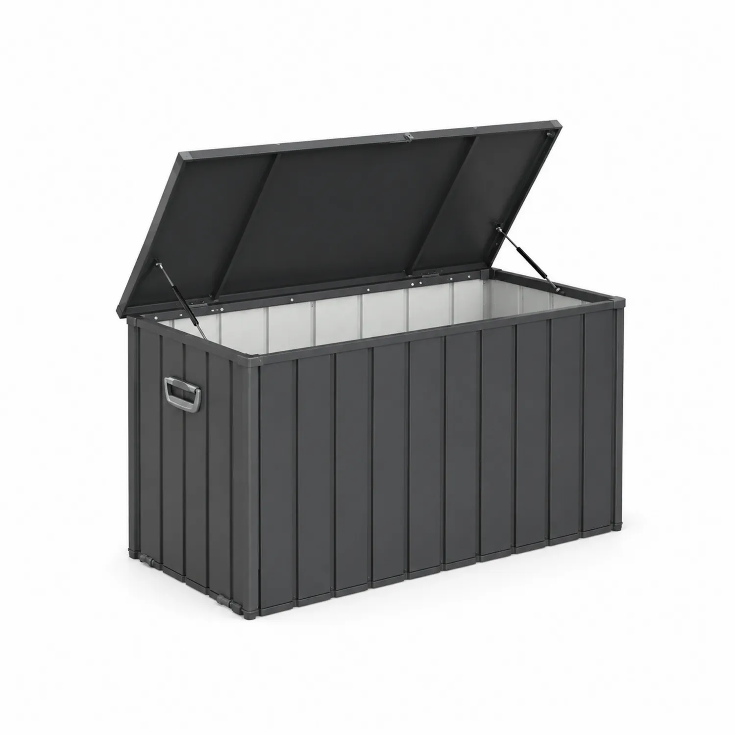 Contenitore in Acciaio Nero con Coperchio a Cerniera 120x60x63 cm-Selvoriux