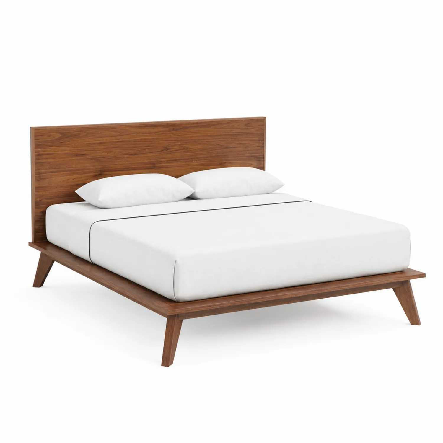 Letto Matrimoniale in Legno con Materasso e Cuscini-Selvoriux