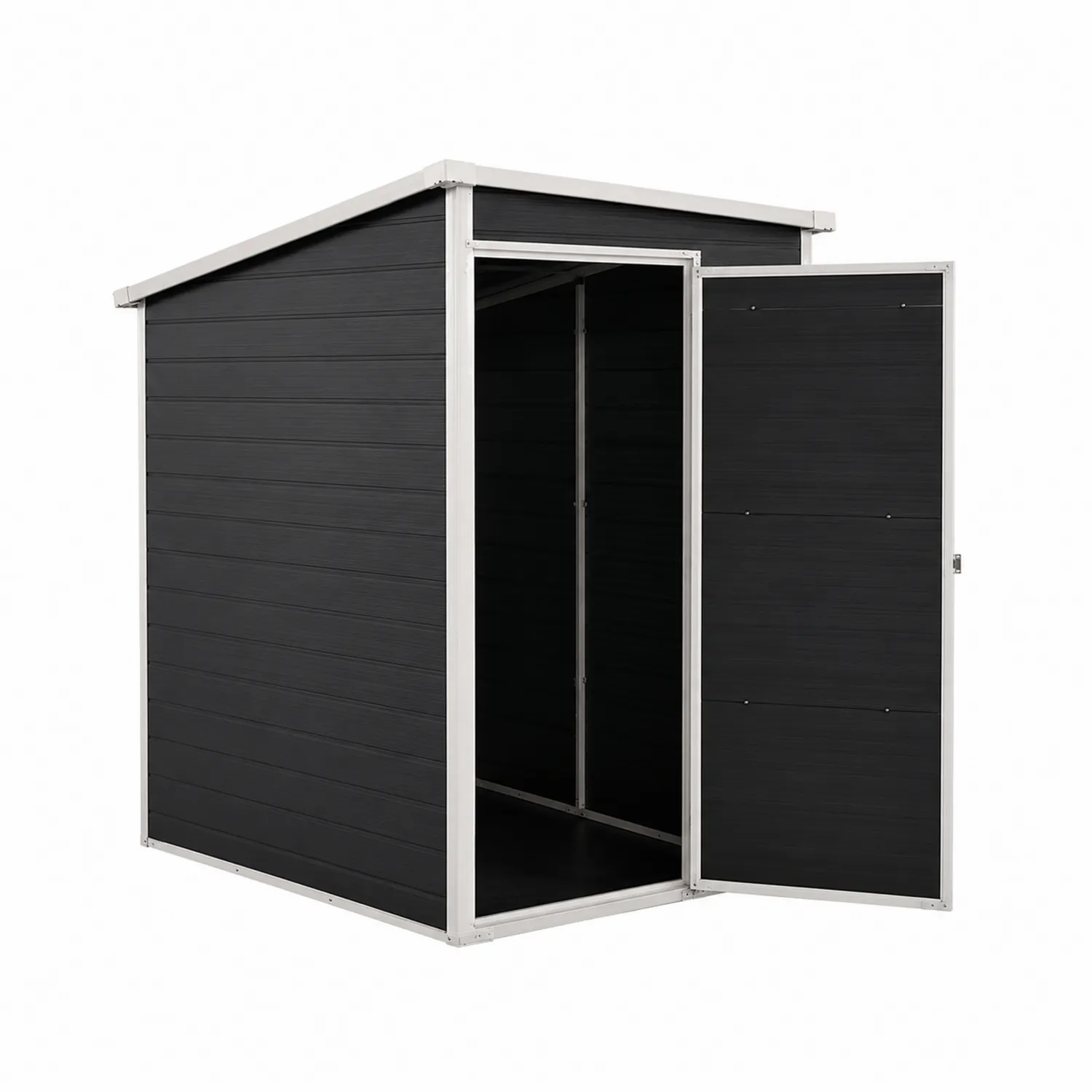 Capanno da Esterno in Alluminio e PVC Nero-Selvoriux