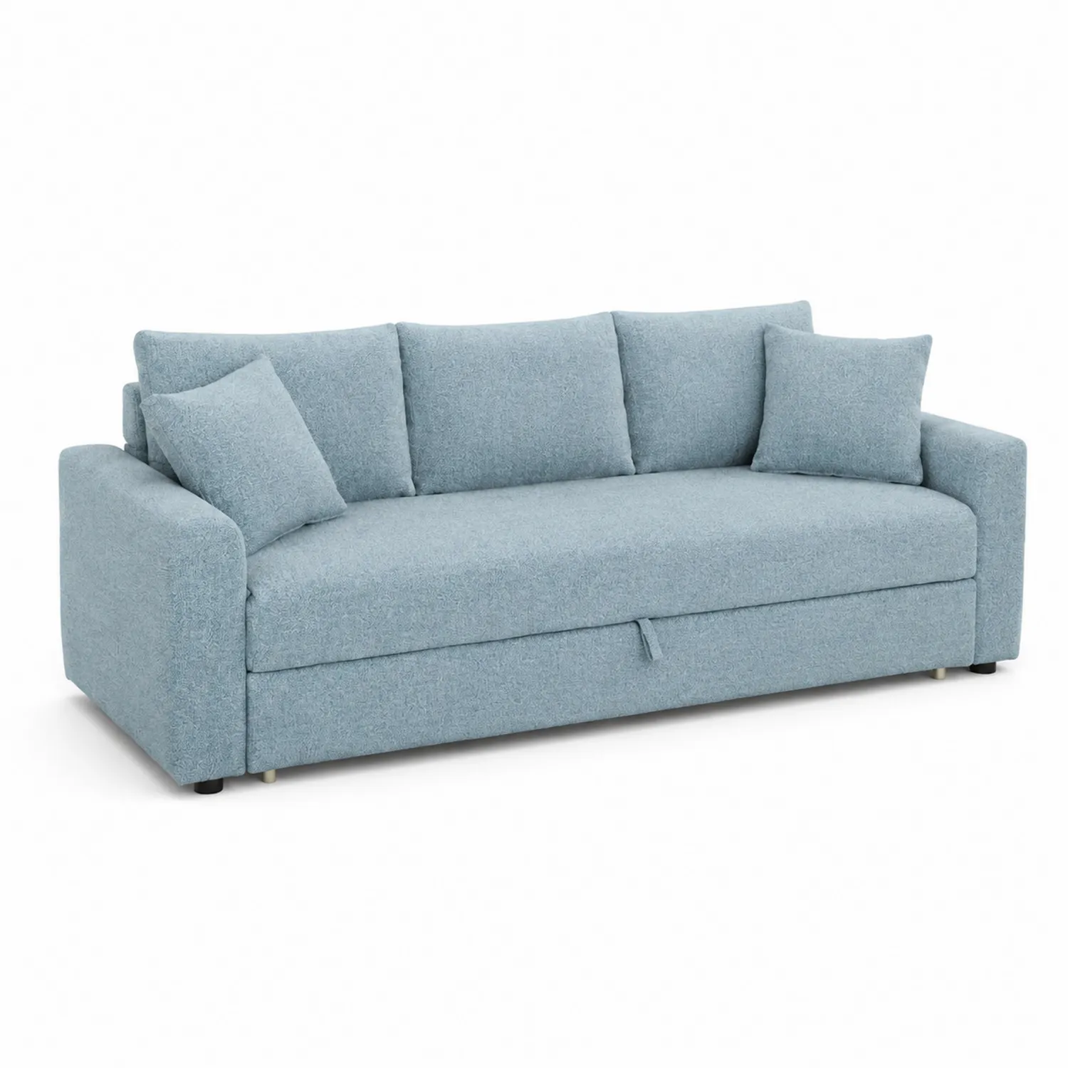 Divano letto in tessuto poliestere blu 200x90x85 cm-Selvoriux