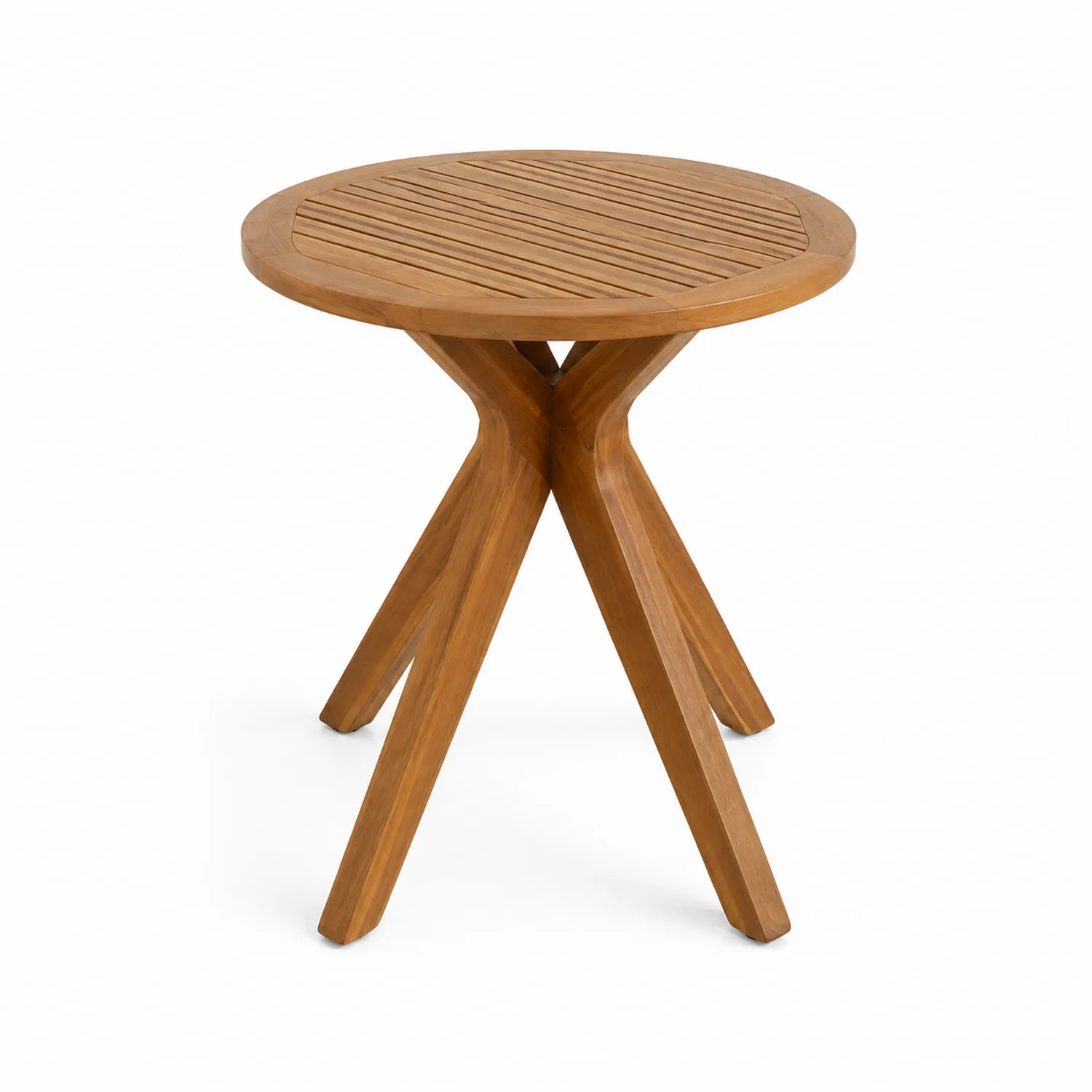 Tavolino Rotondo in Legno Teak 50 cm-Selvoriux