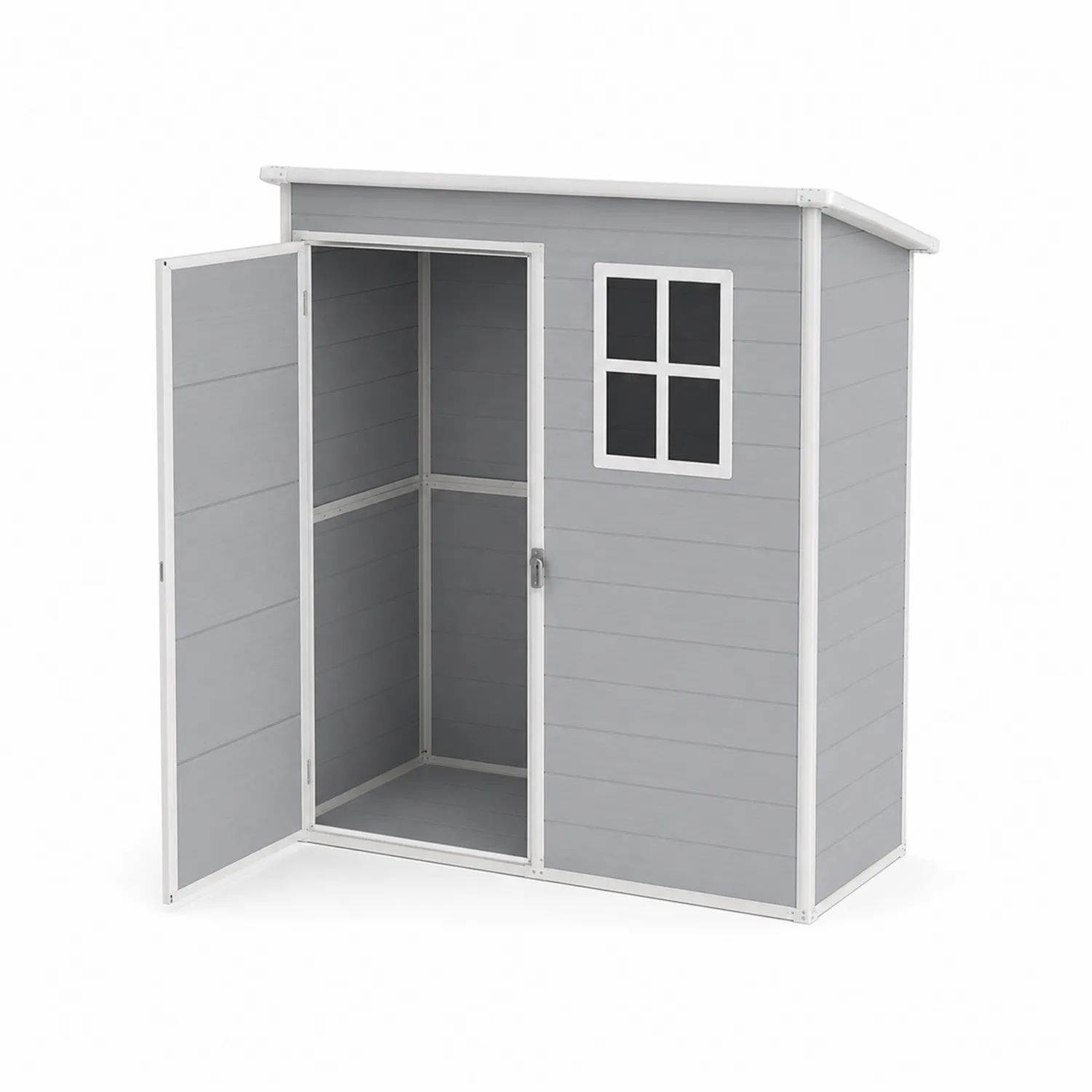 Capanno portaoggetti in PVC grigio 200x130x190 cm