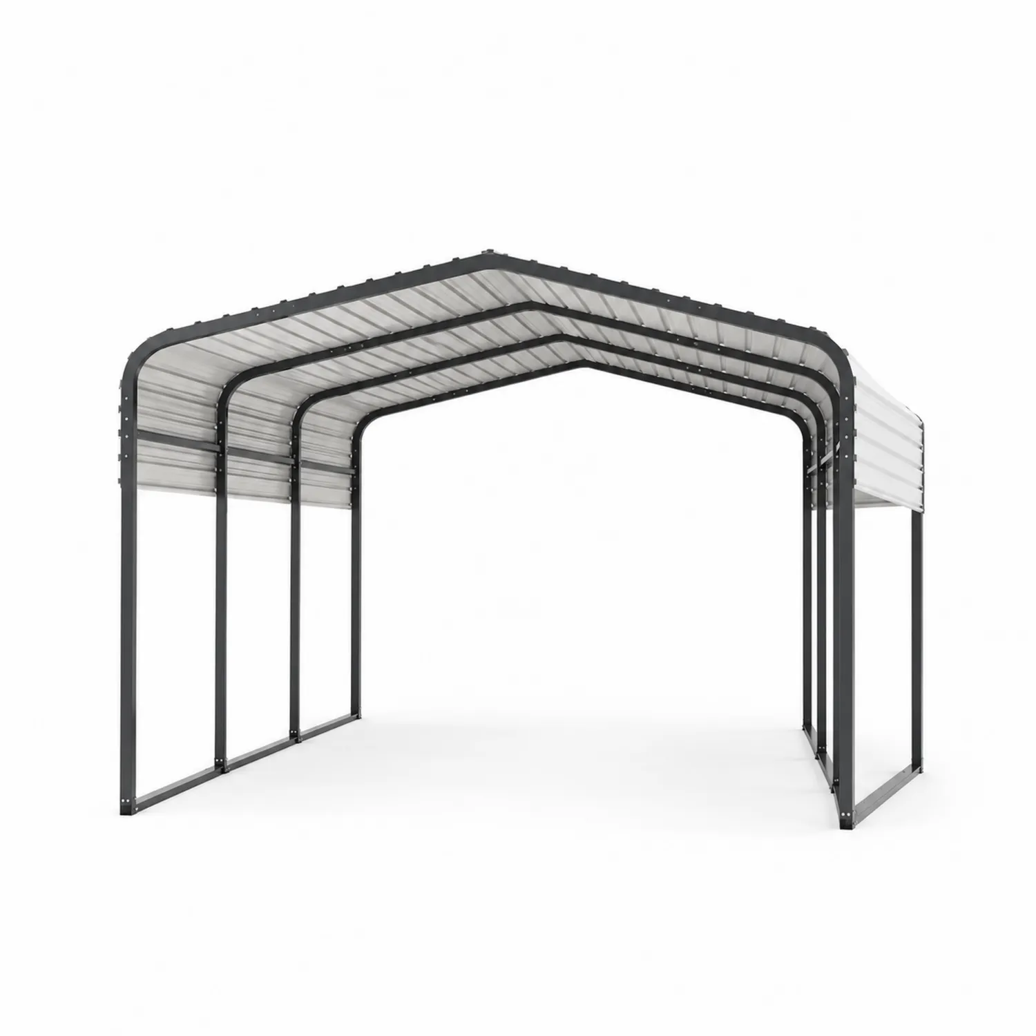 Carport in Acciaio Verniciato Grigio 3x5x2.5m