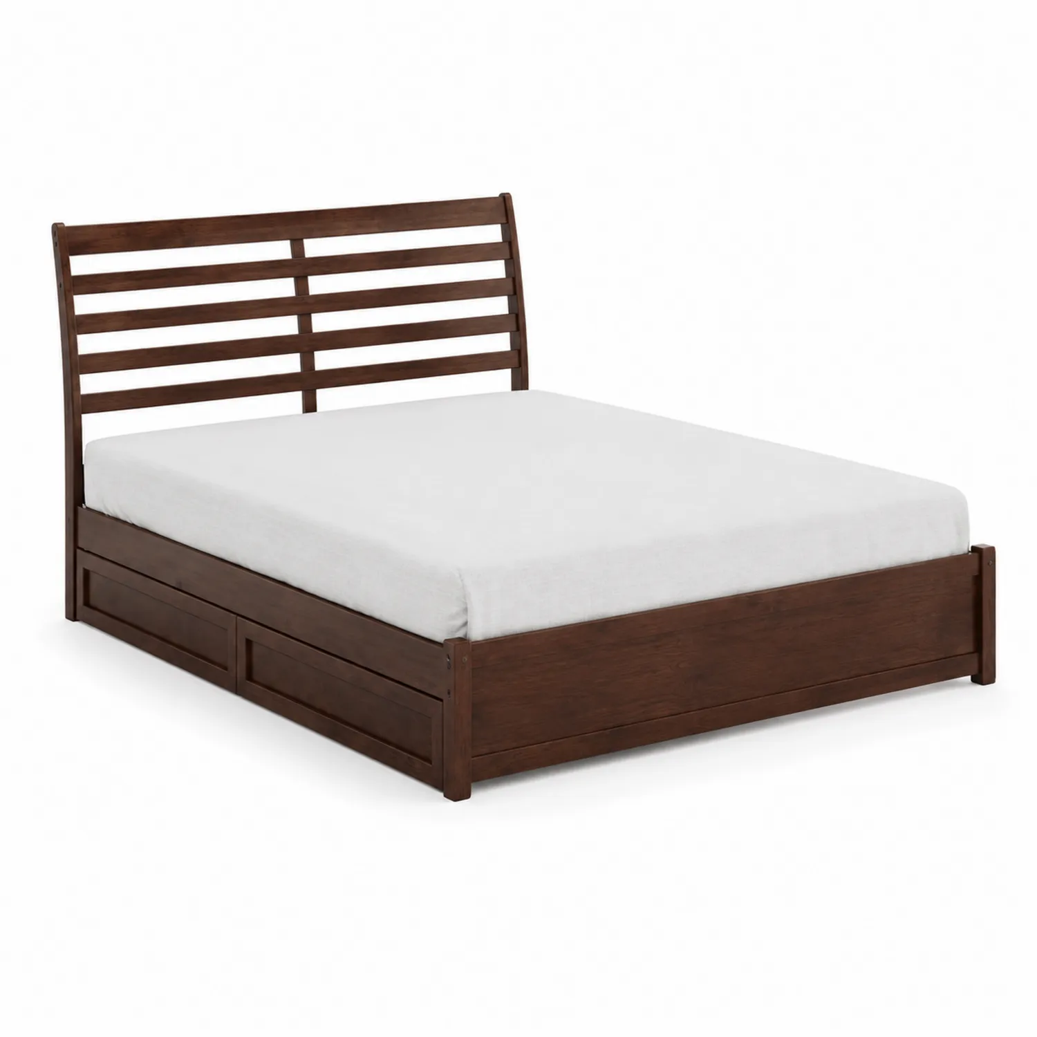 Letto matrimoniale in legno massello con contenitore
