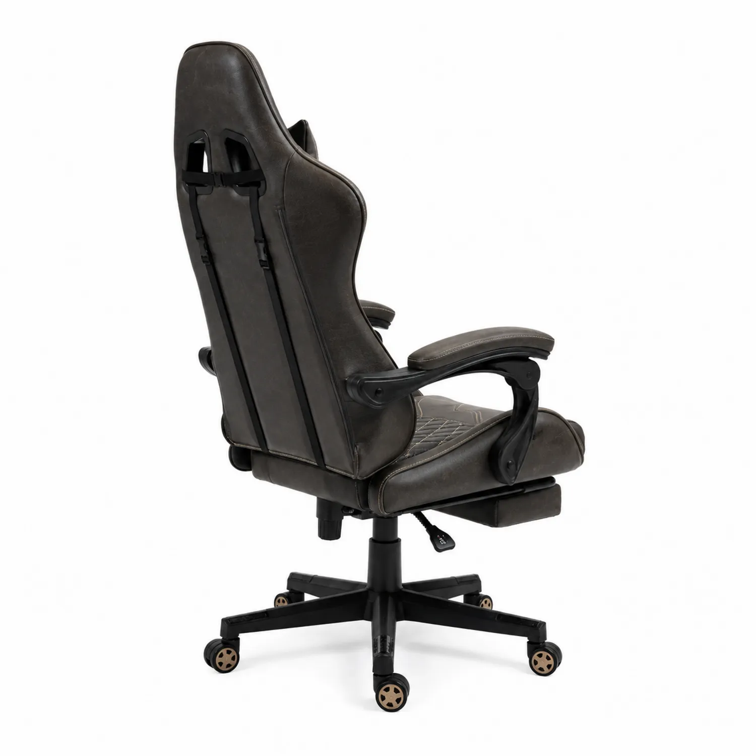 Sedia da gaming in ecopelle nera con supporto regolabile