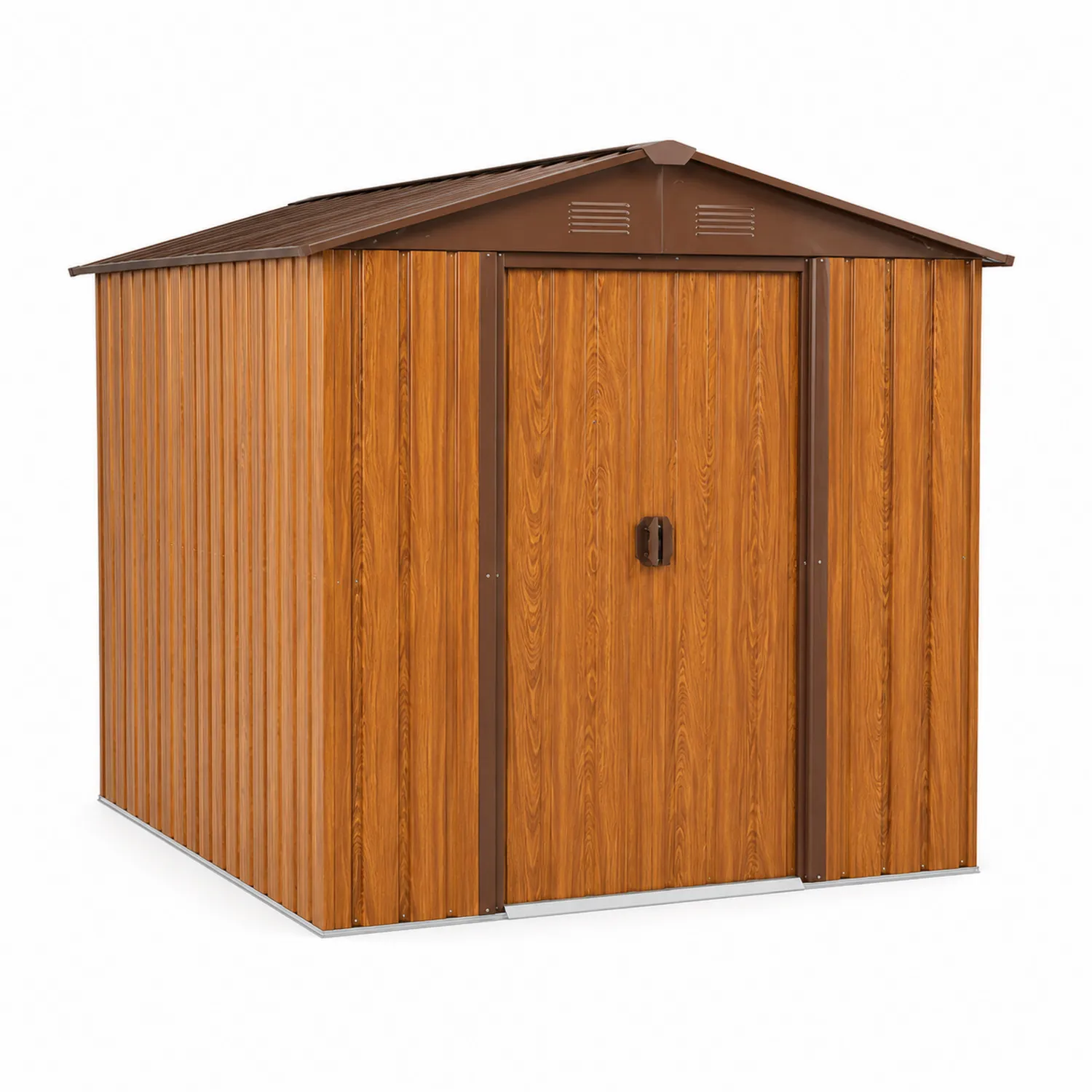 Capanno portaoggetti in acciaio effetto legno 213x127x185 cm
