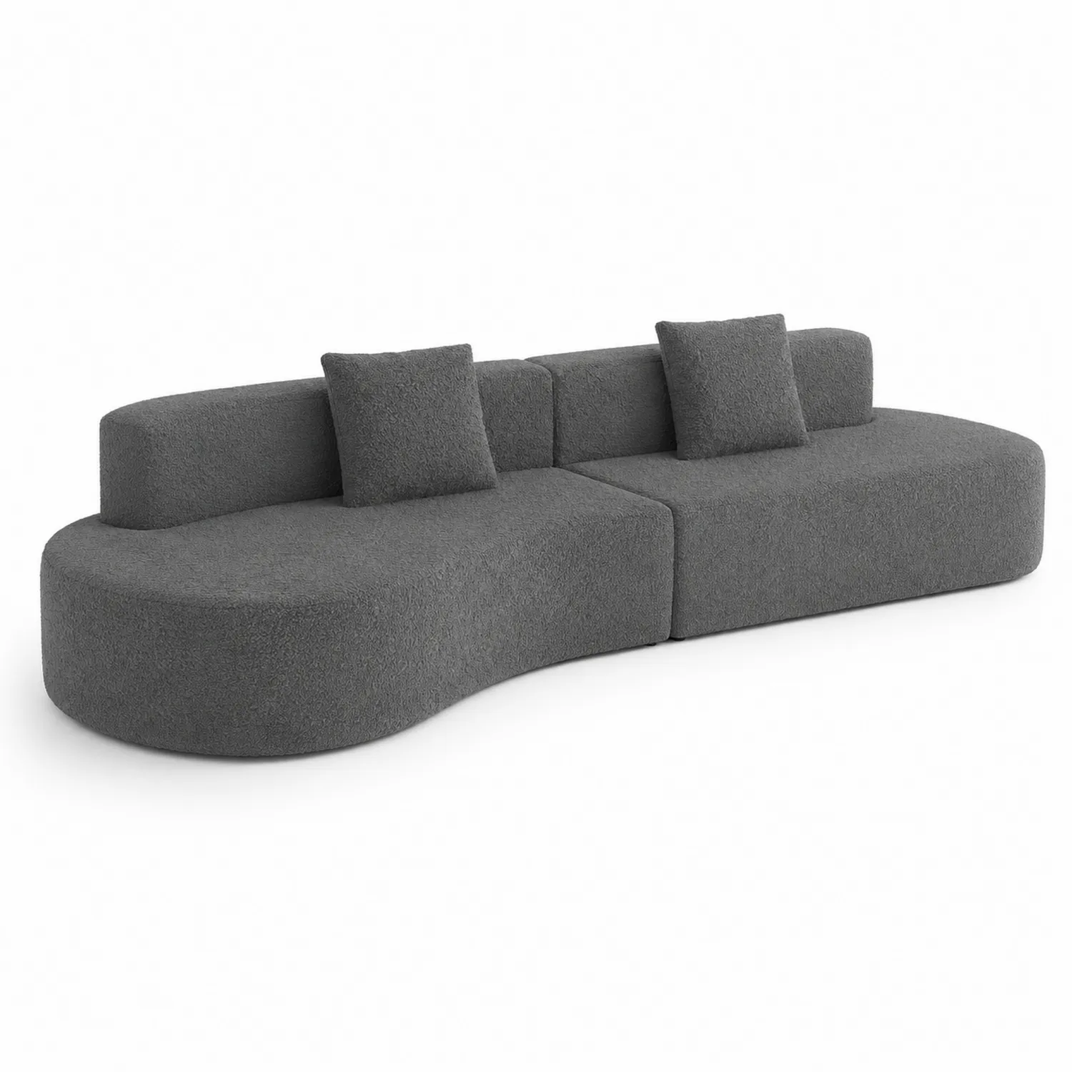 Sofá modular de tejido gris 300 cm