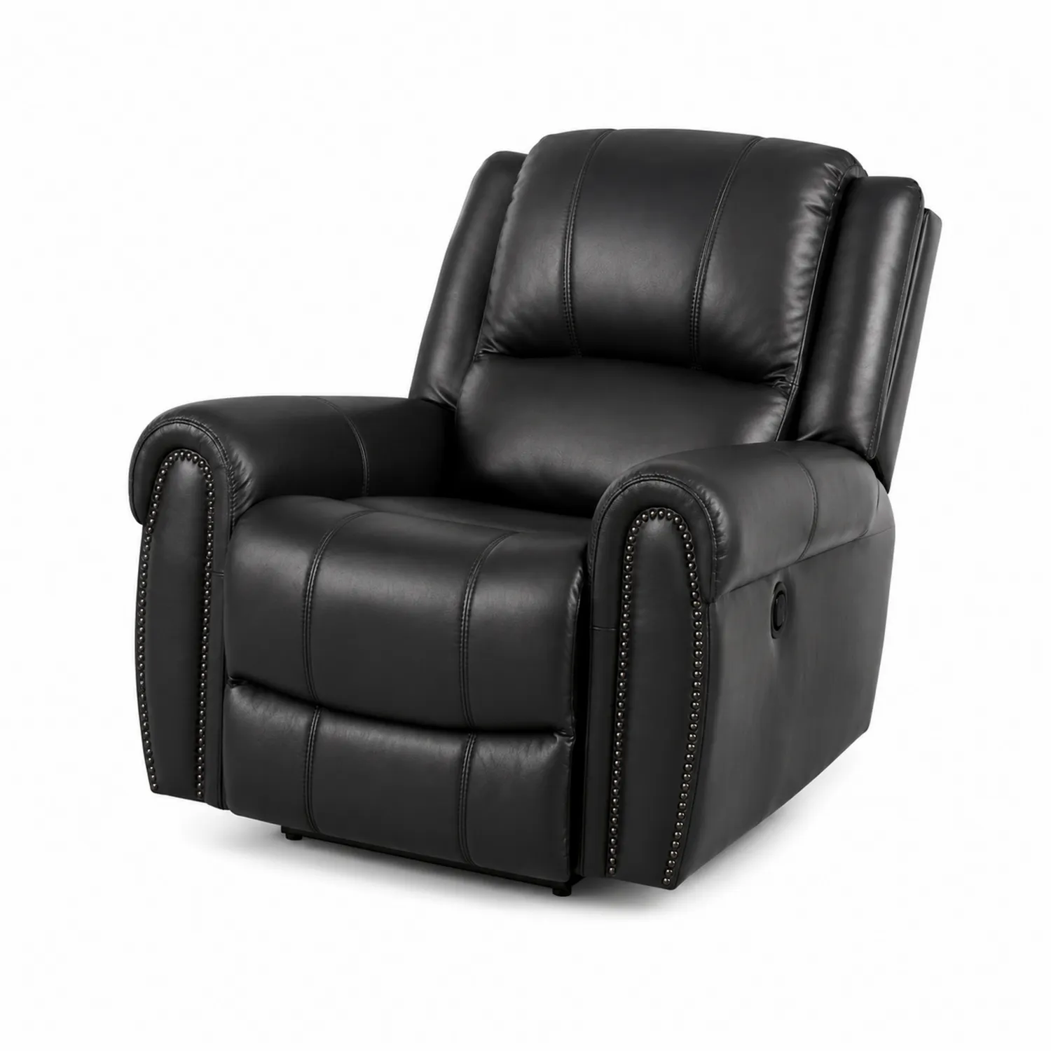 Sillón reclinable de cuero sintético negro