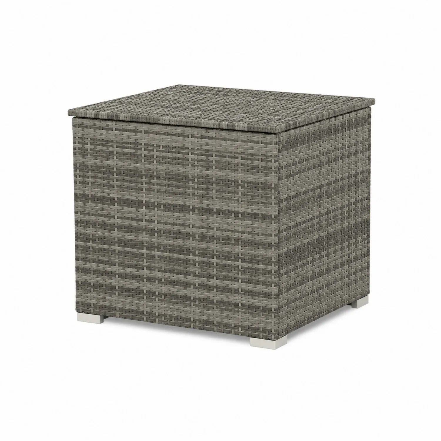 Caja de almacenamiento de ratán sintético gris 45x45x50 cm