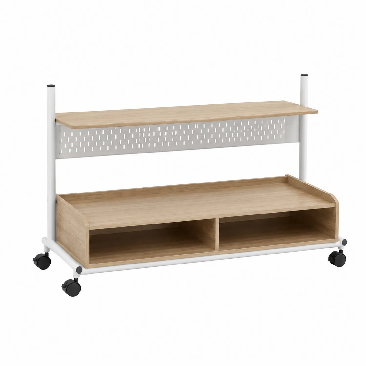 Carrello TV in Legno MDF e Metallo con Ruote 80x40x60 cm
