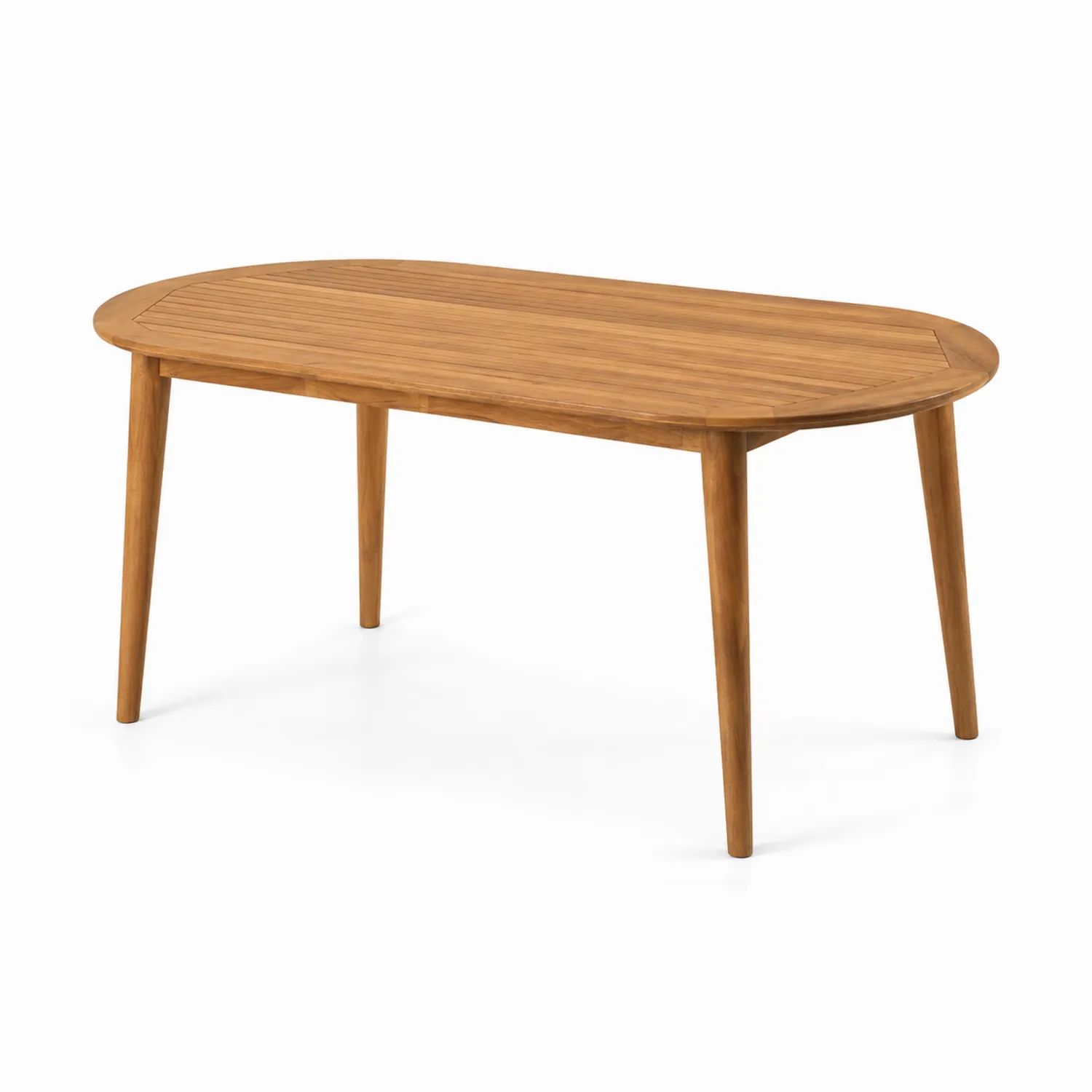 Tavolo ovale in legno di teak per interni ed esterni 150x80 cm