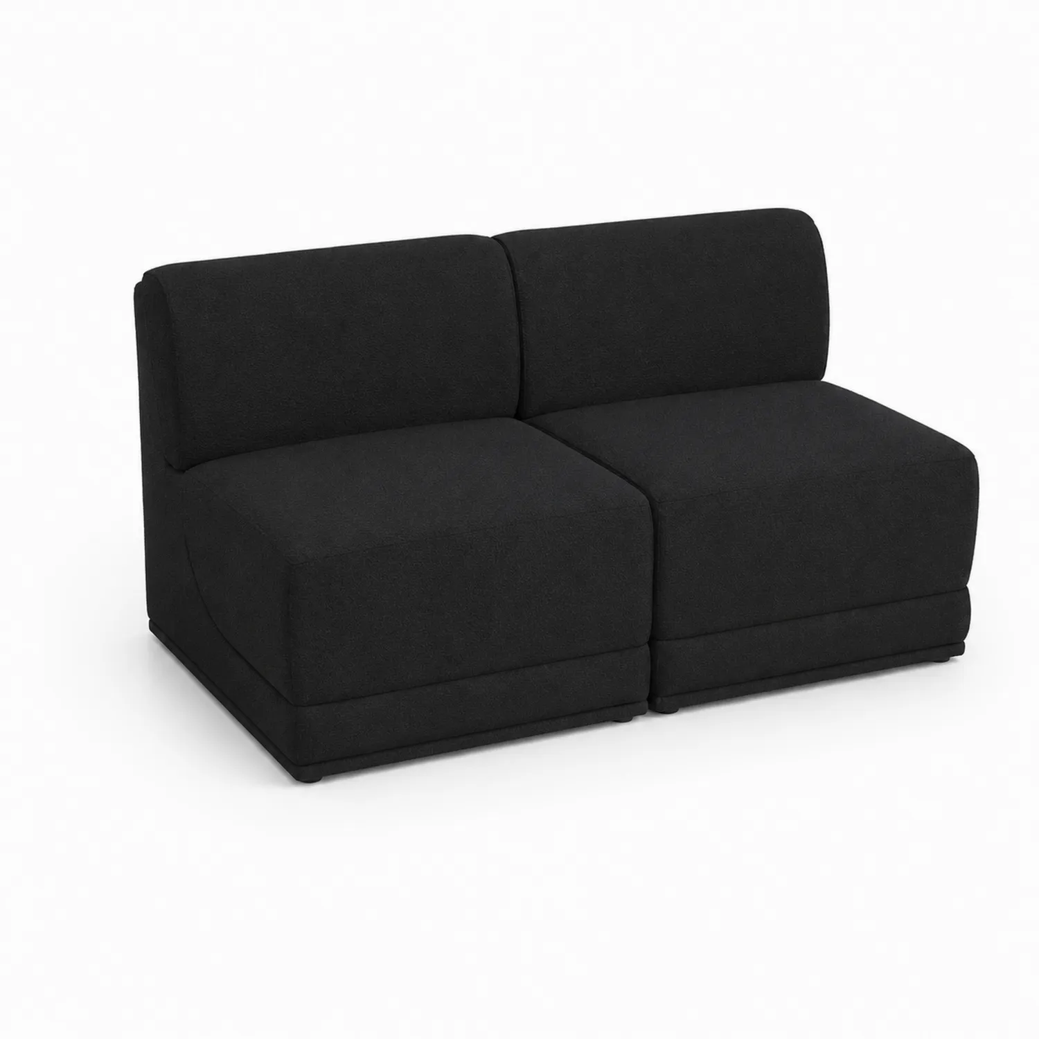 Divano modulare nero in tessuto 160x80x75 cm