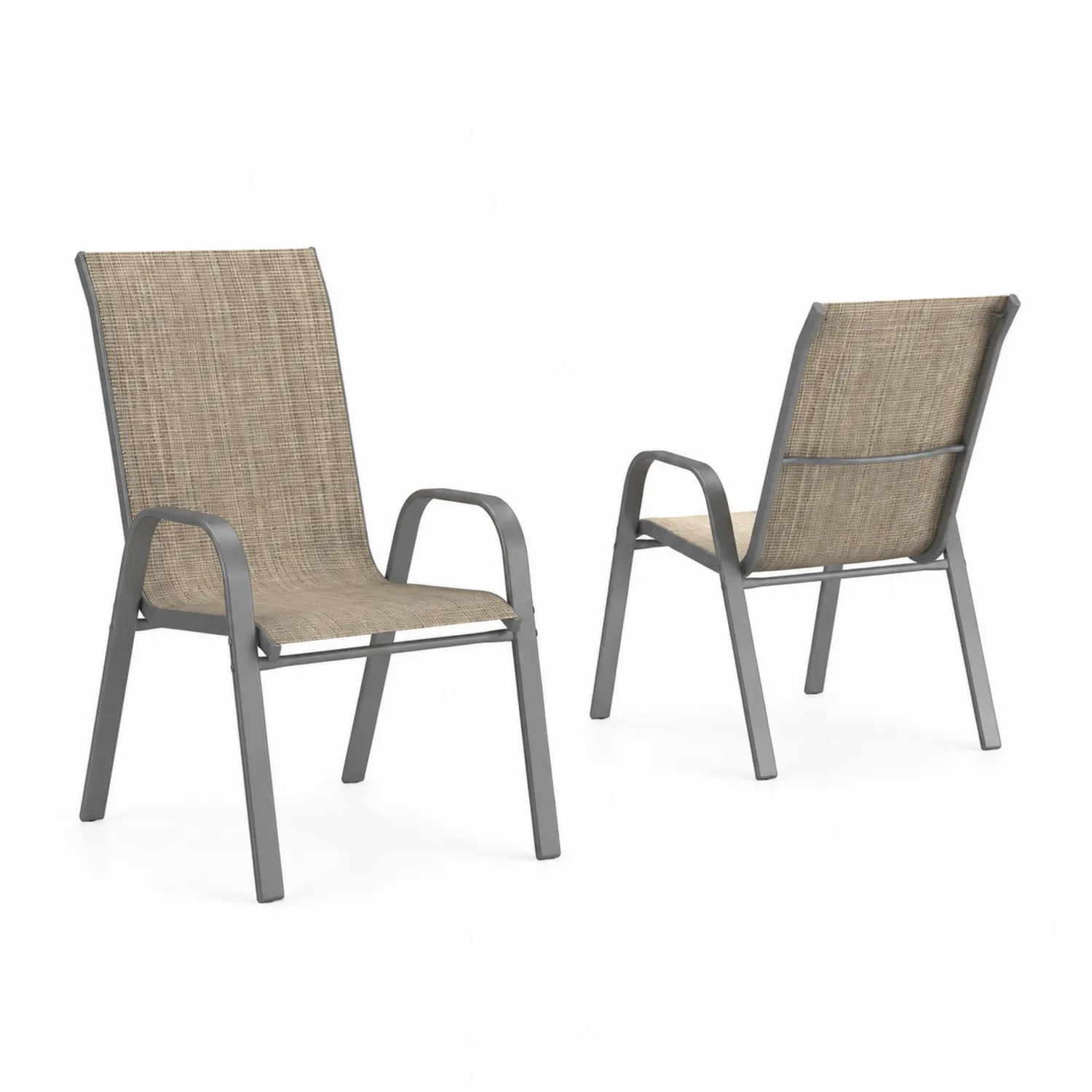 Set di 2 sedie da esterno in alluminio e textilene