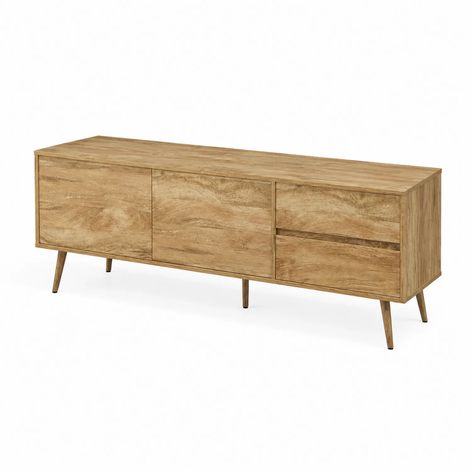 Mobile TV in legno di acacia con ante e cassetti