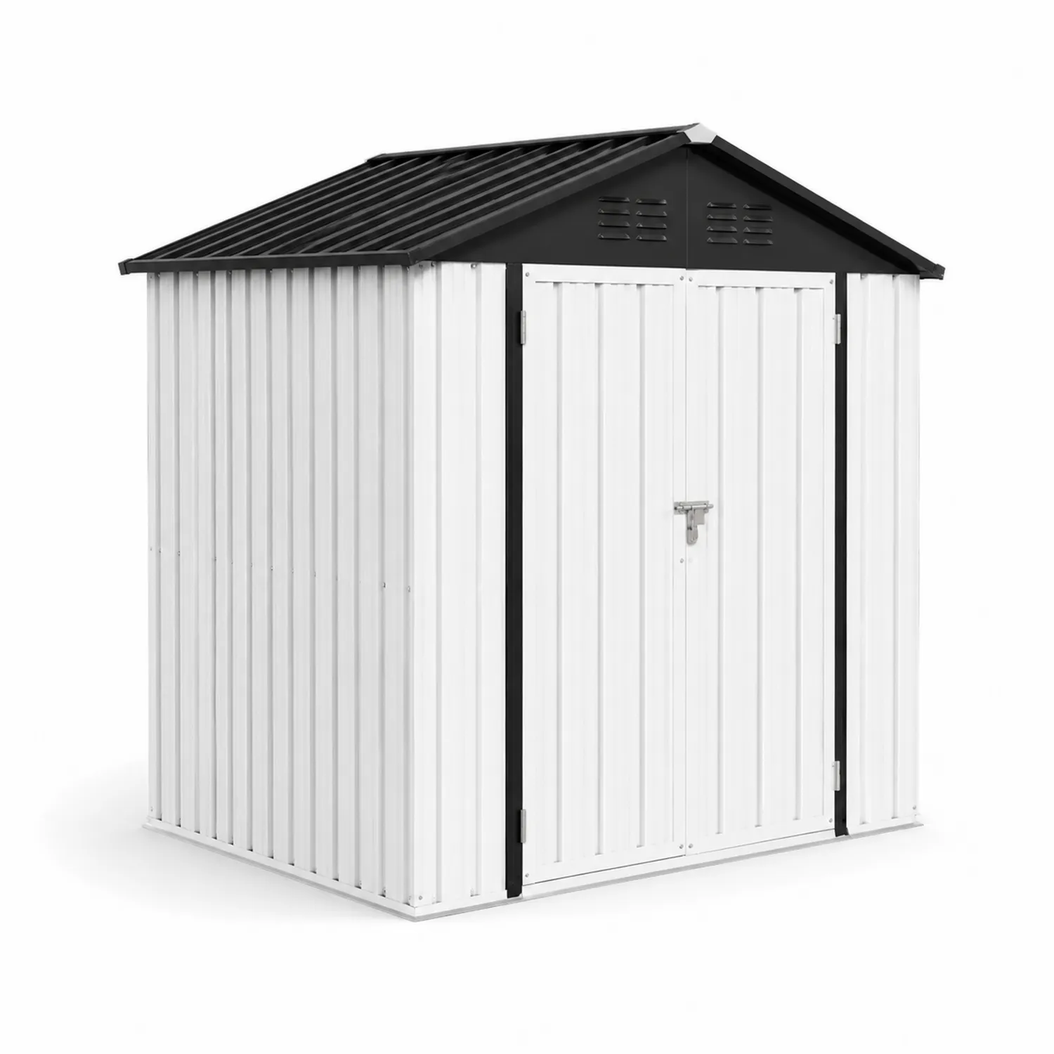 Capanno in metallo bianco e nero 213x127x185 cm