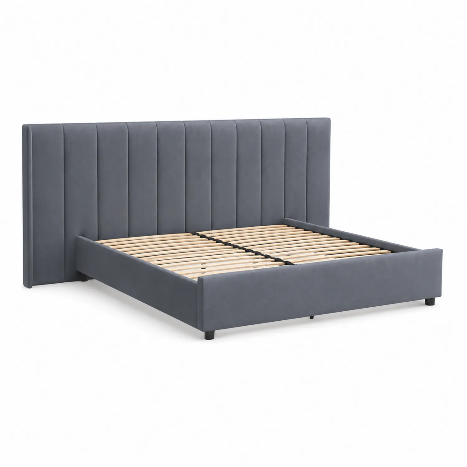 Letto matrimoniale in velluto con testiera alta 200x160 cm