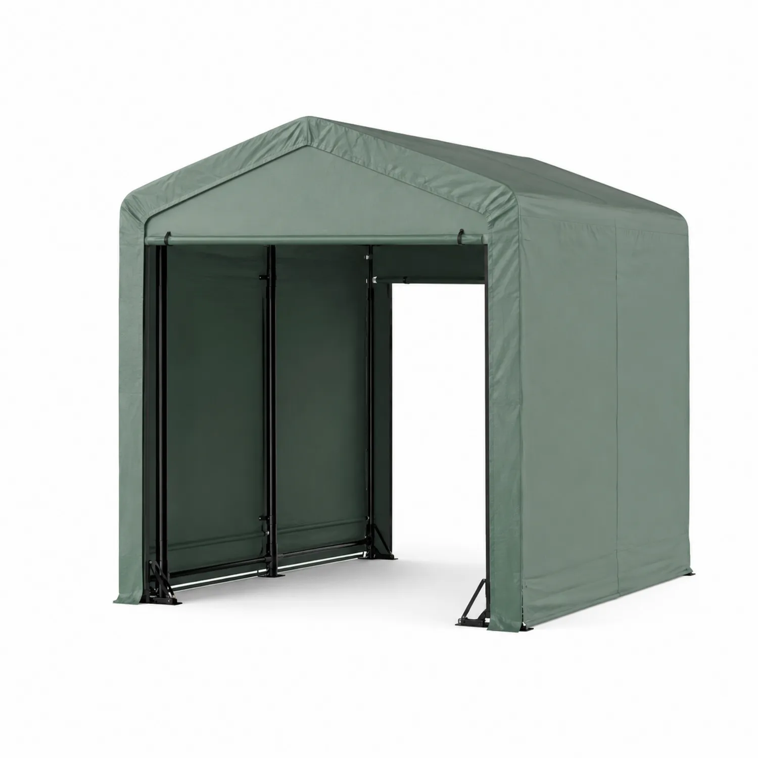 Garage per Auto in Acciaio con Rivestimento Poliestere Verde 300x200x215 cm