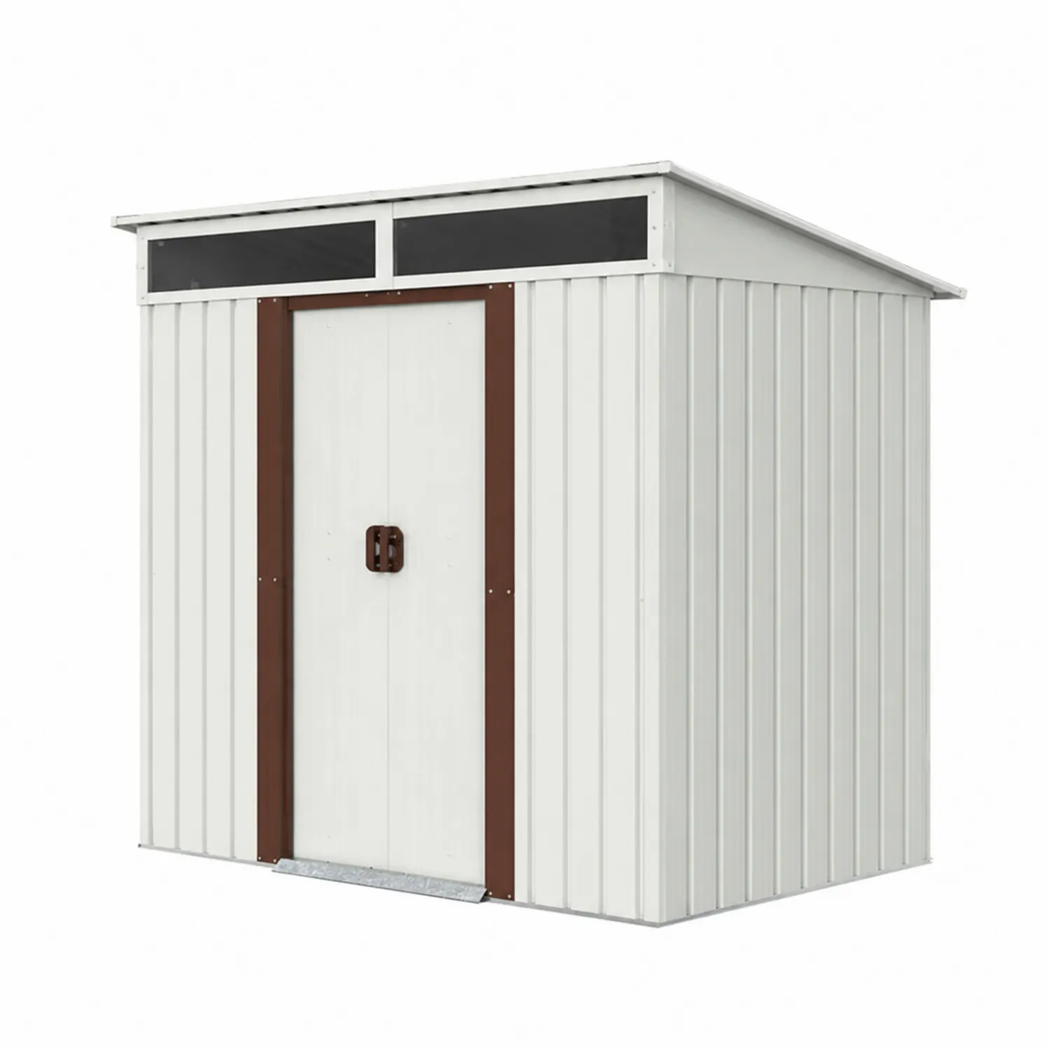 Capanno in acciaio zincato bianco e marrone 213x130x173 cm