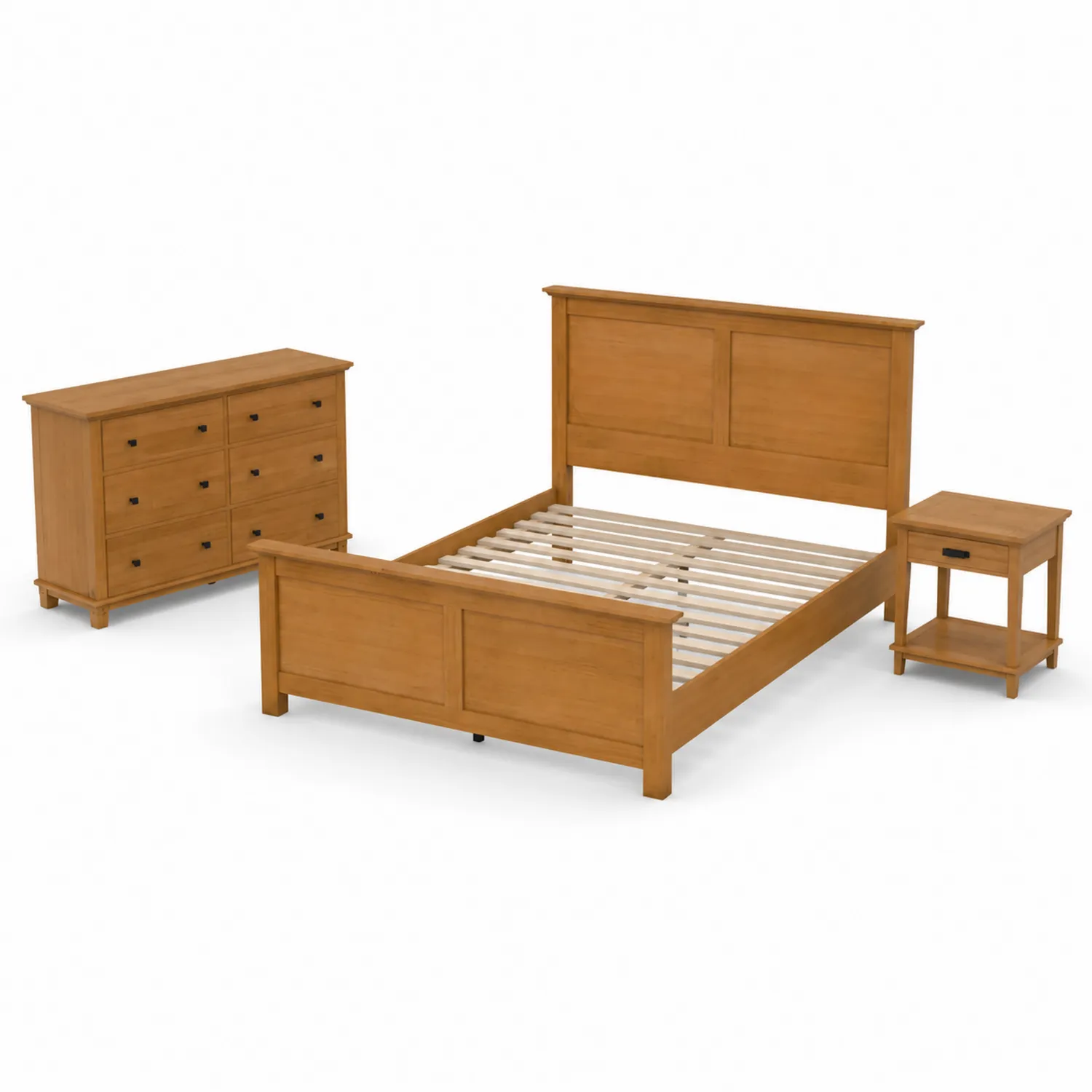 Set camera da letto in legno di quercia