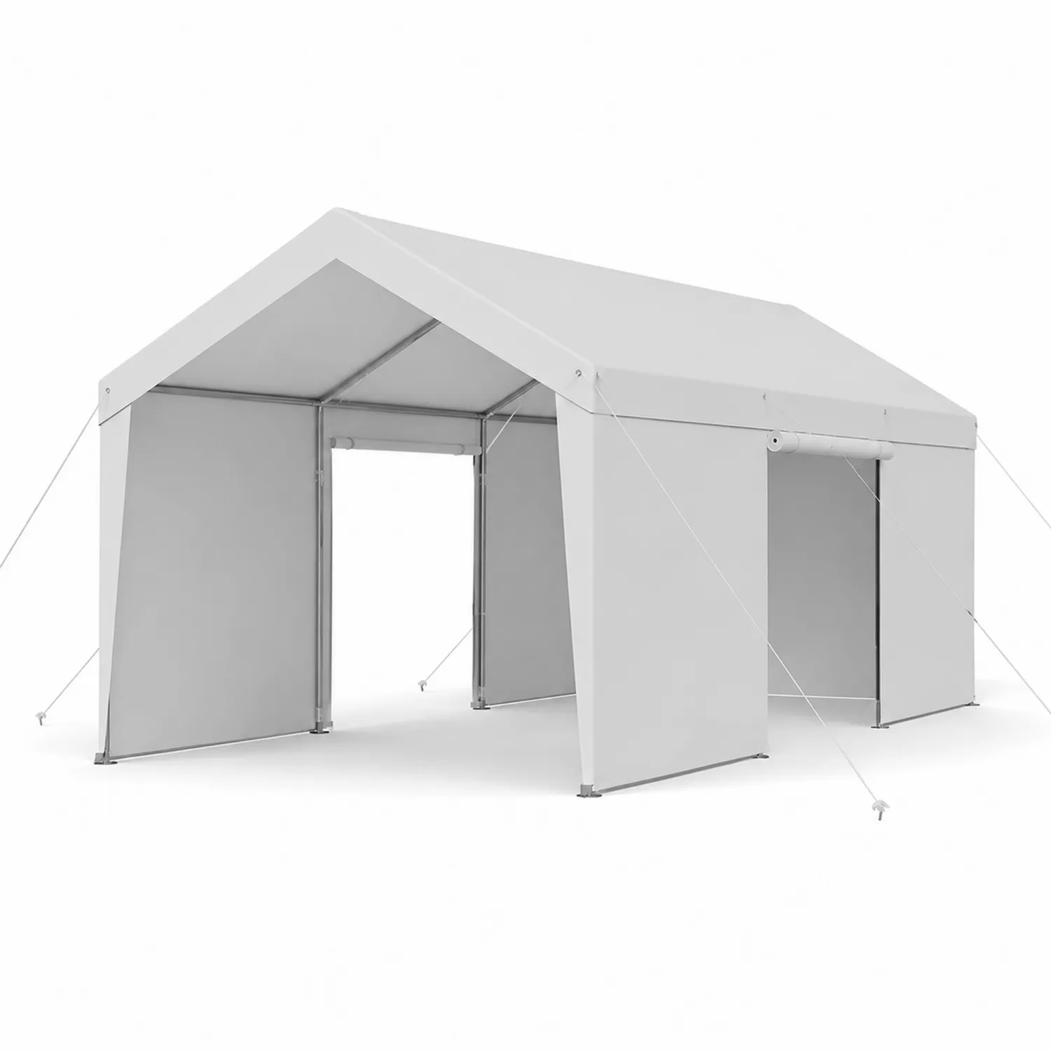 Tenda da Garage in Tessuto Poliestere Grigio 300x600x300 cm