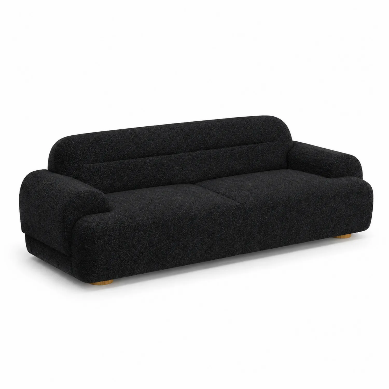 Divano in Tessuto Nero 210x90x70 cm