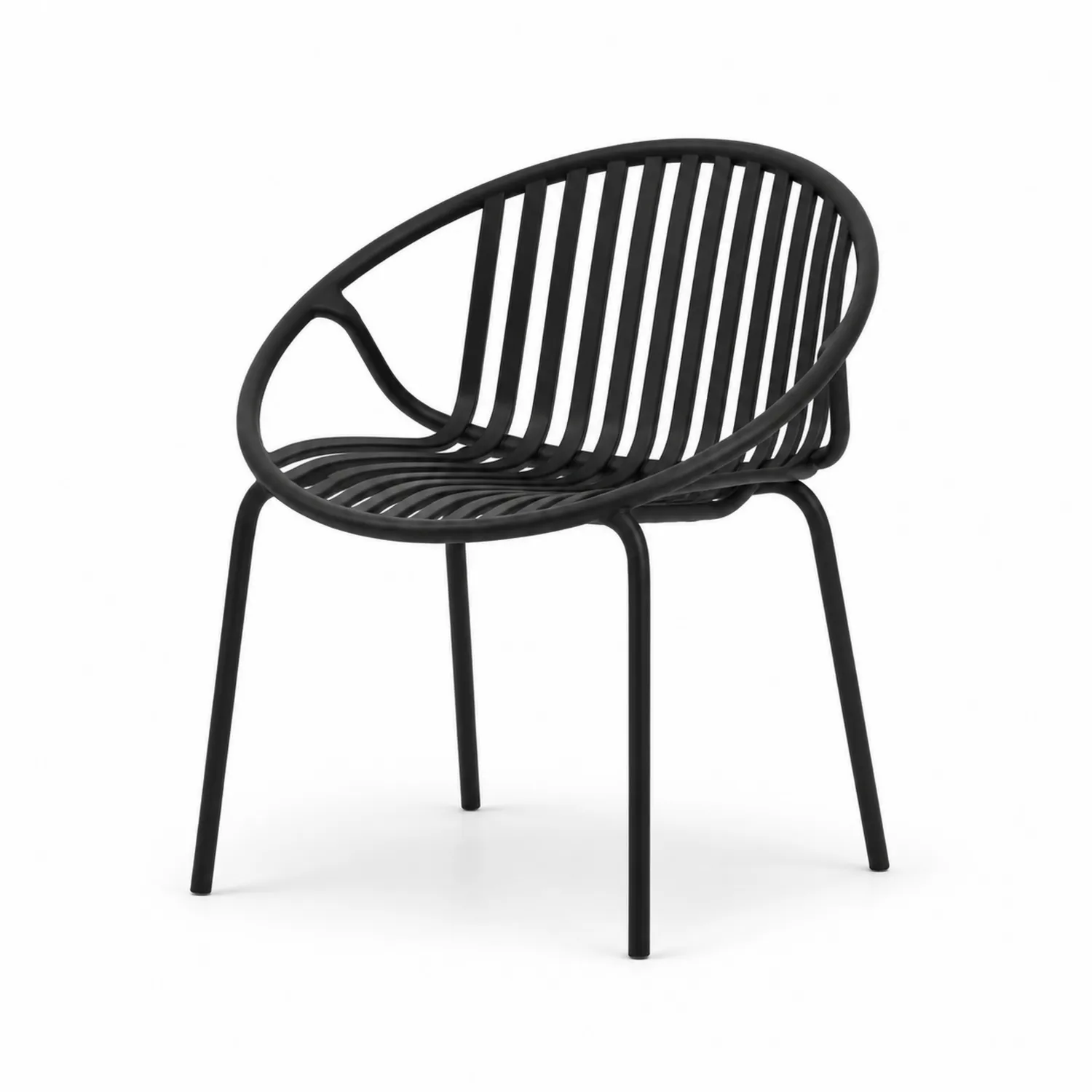 Sedia in Plastica con Gambe in Metallo Nero