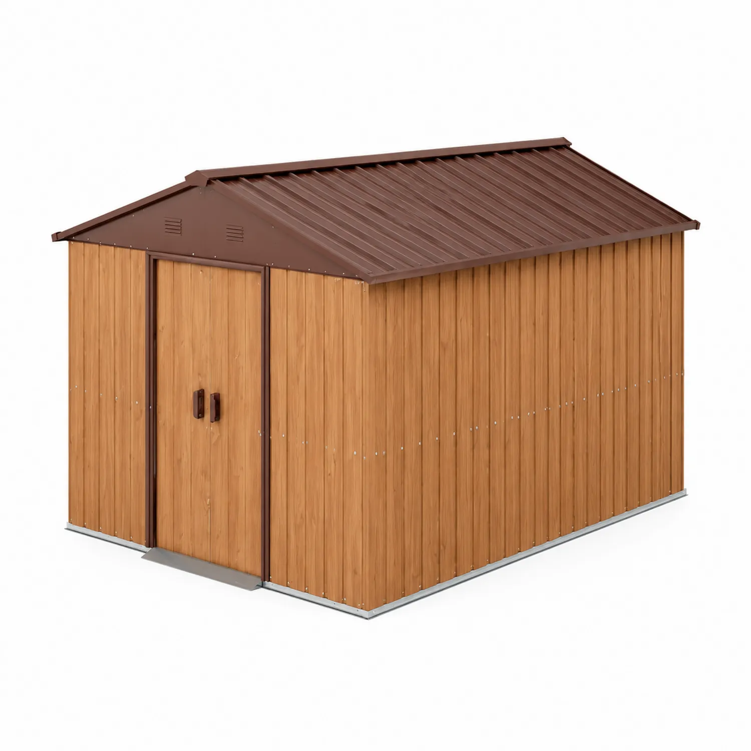 Capanno da Giardino in Acciaio Zincato Effetto Legno 2x3m
