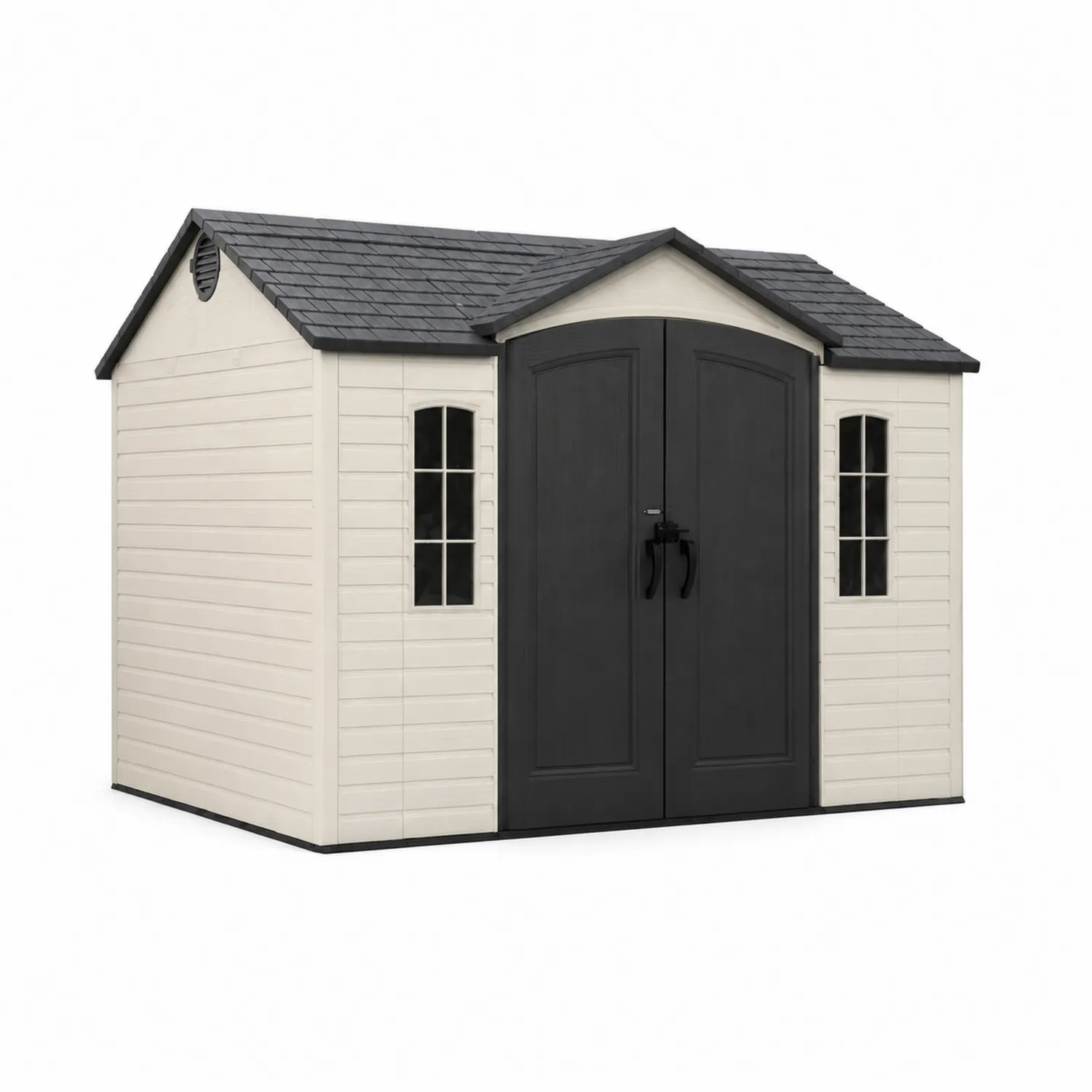Capanno da giardino in polipropilene 350x229x254 cm Bianco/Nero