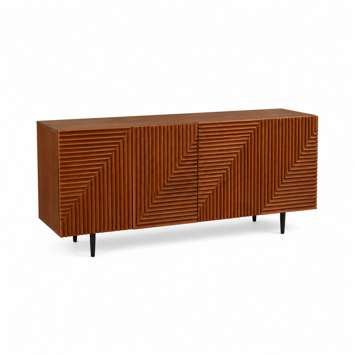 Credenza in legno di noce con ante sagomate
